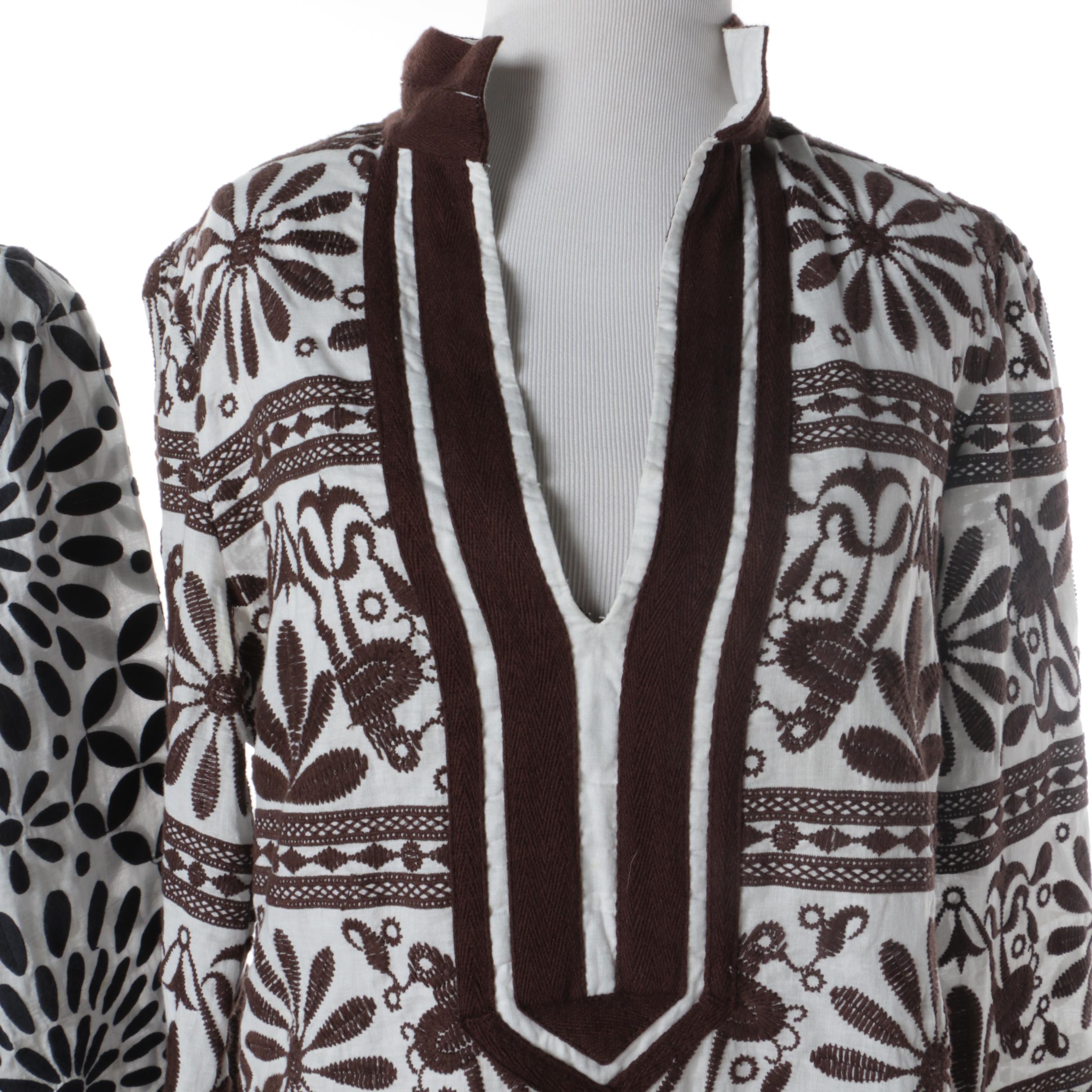 Women's Tory Burch Embroidered Cotton Tunics