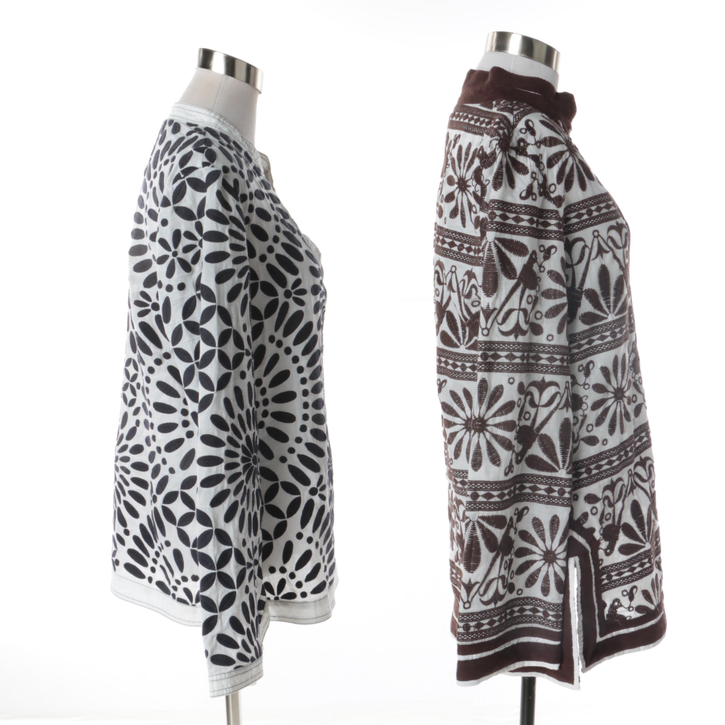 Women's Tory Burch Embroidered Cotton Tunics
