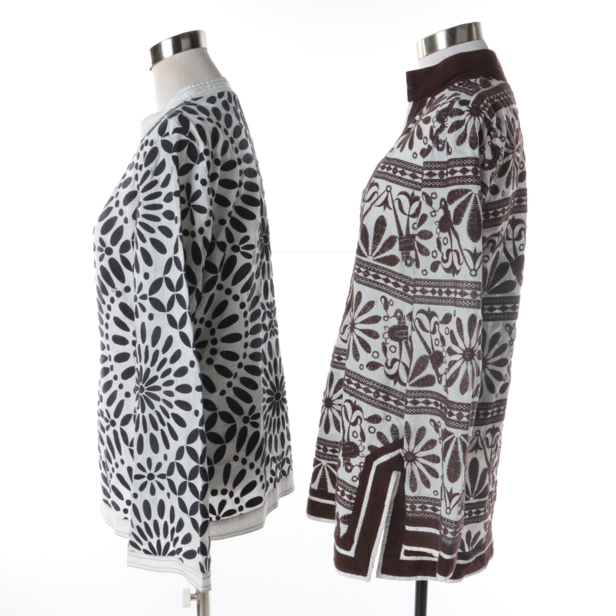 Women's Tory Burch Embroidered Cotton Tunics