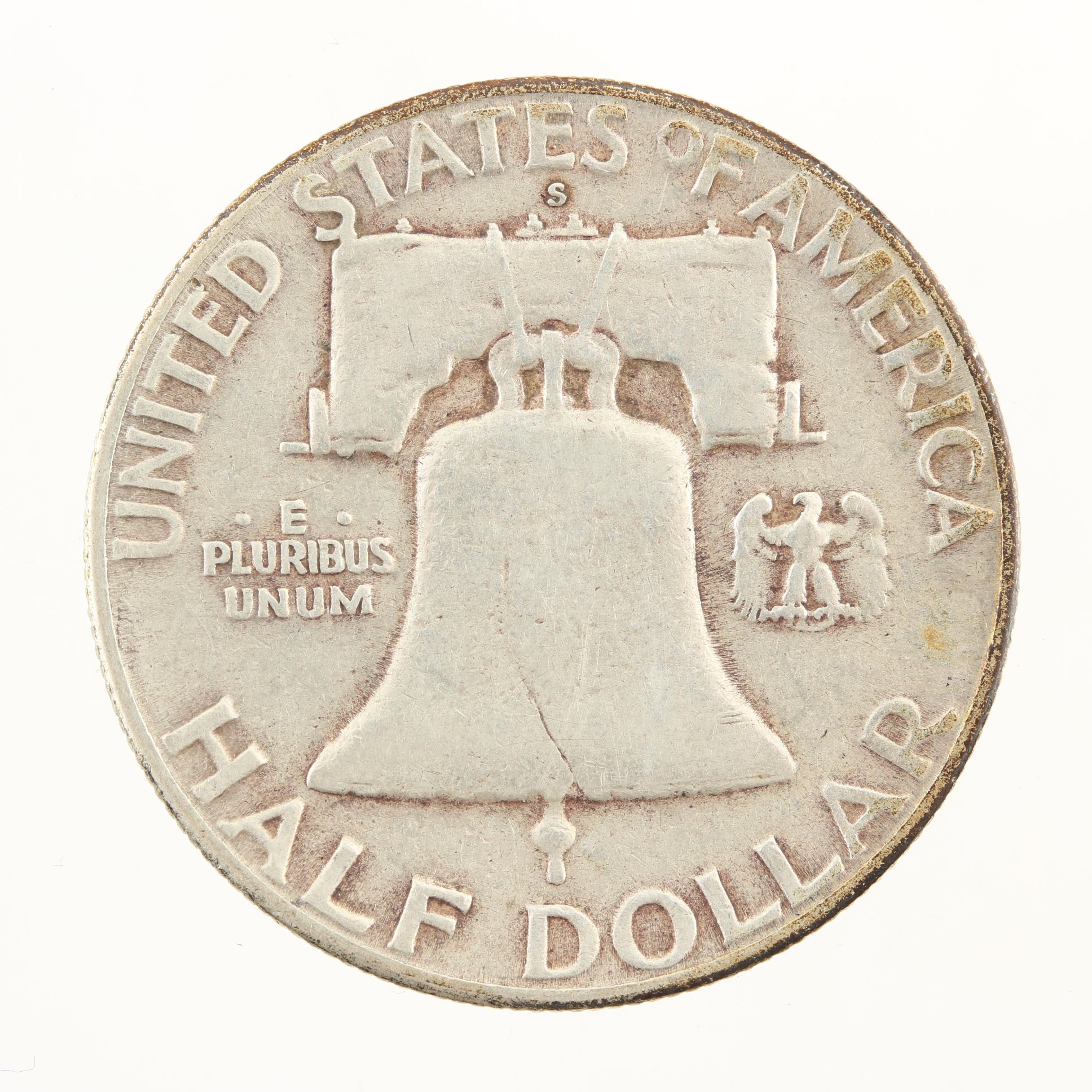 Eleven Franklin Silver Half Dollars from the 1950s