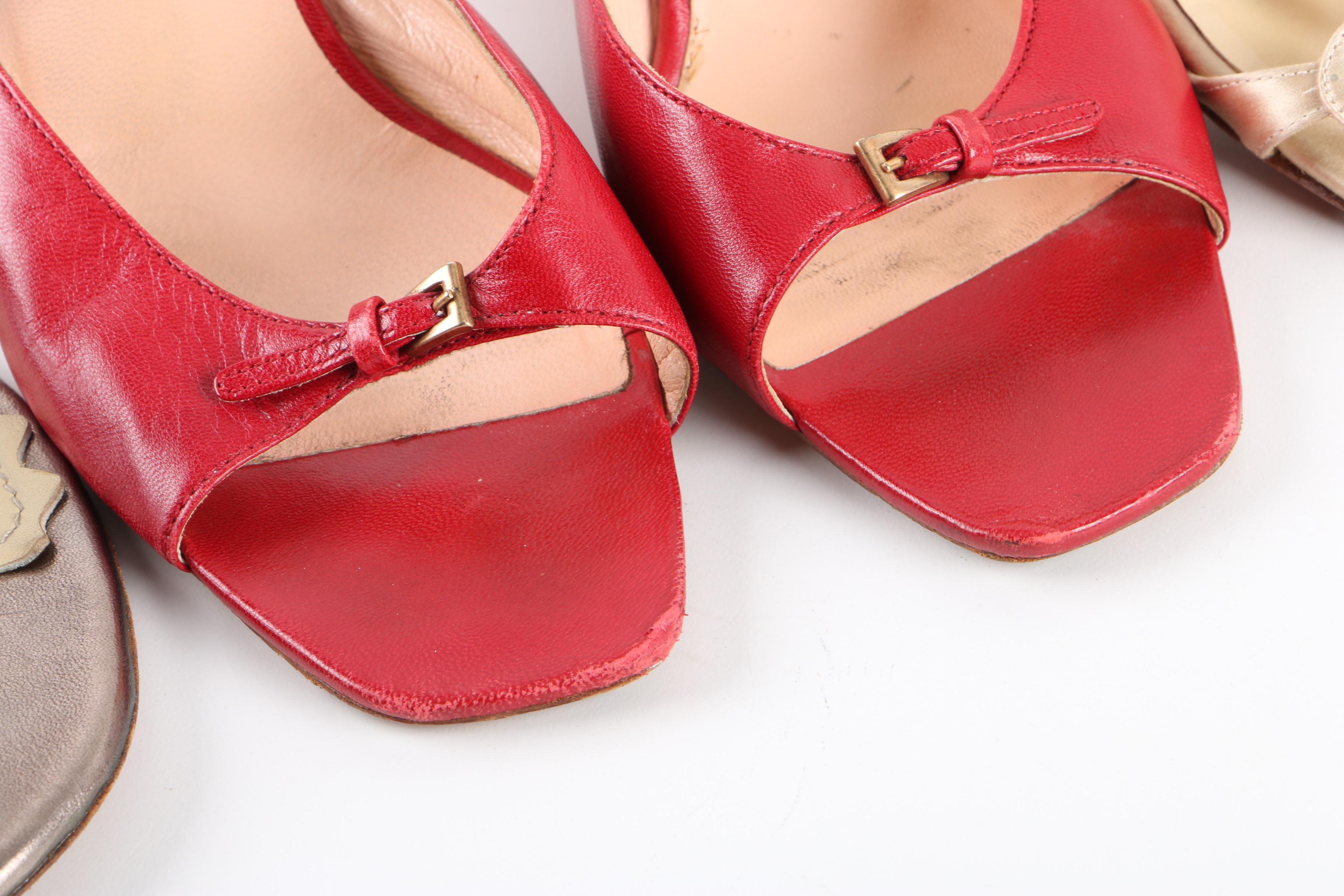 Women's Leather Sandals Including Prada, Jimmy Choo and Manolo Blahnik