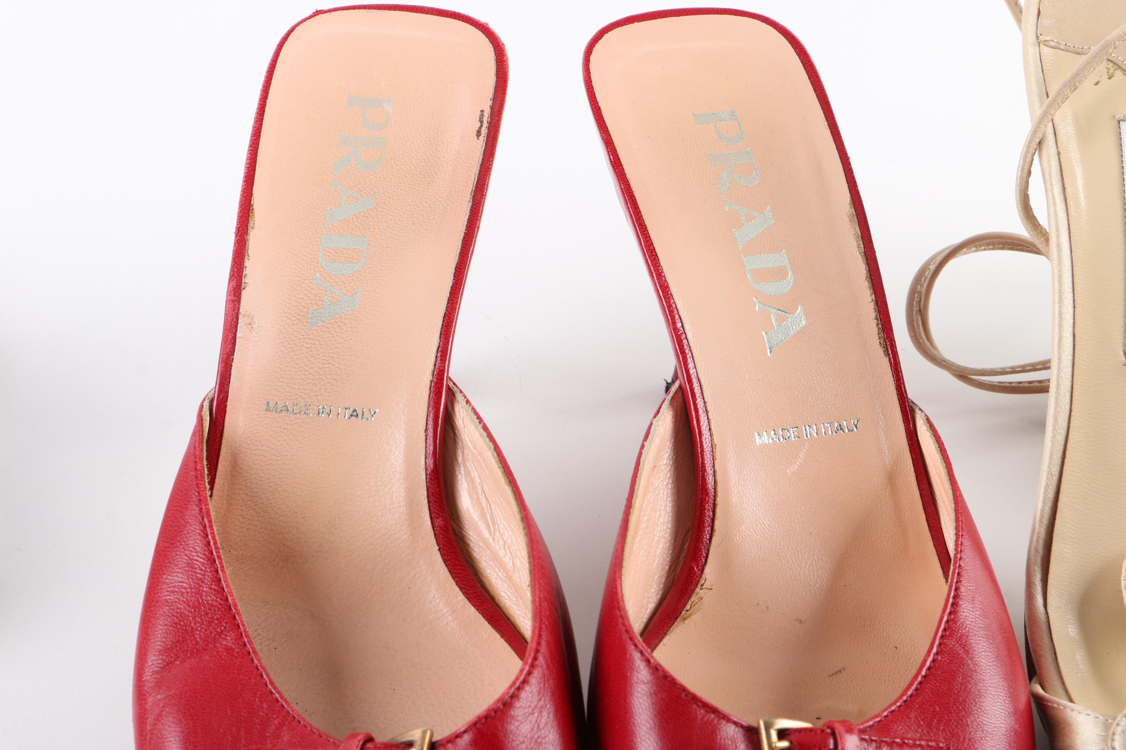 Women's Leather Sandals Including Prada, Jimmy Choo and Manolo Blahnik