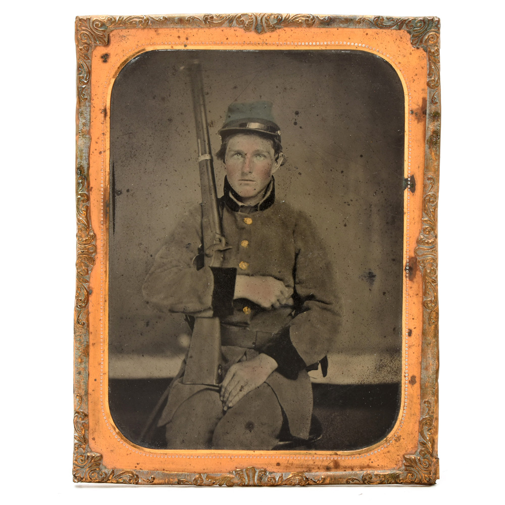 Civil War 1/4 Plate Confederate Soldier Tintype Photograph
