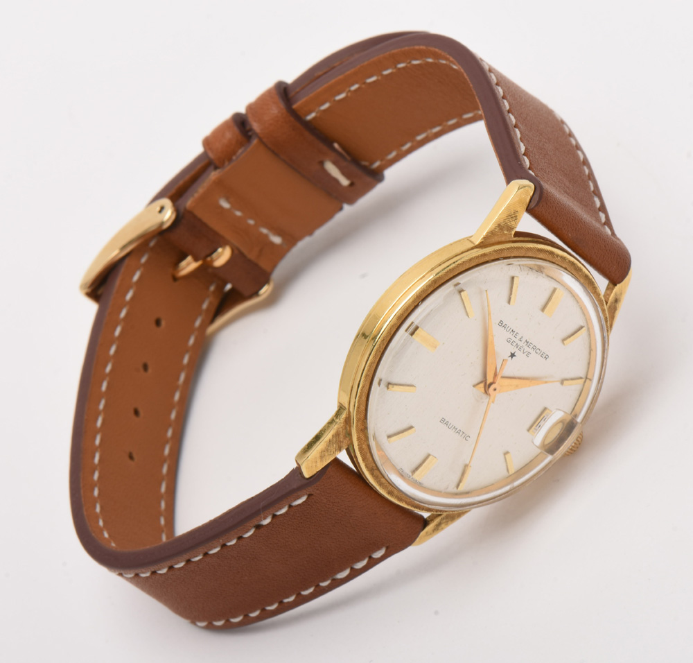Baume & Mercier 18K Yellow Gold Baumatic Date Watch