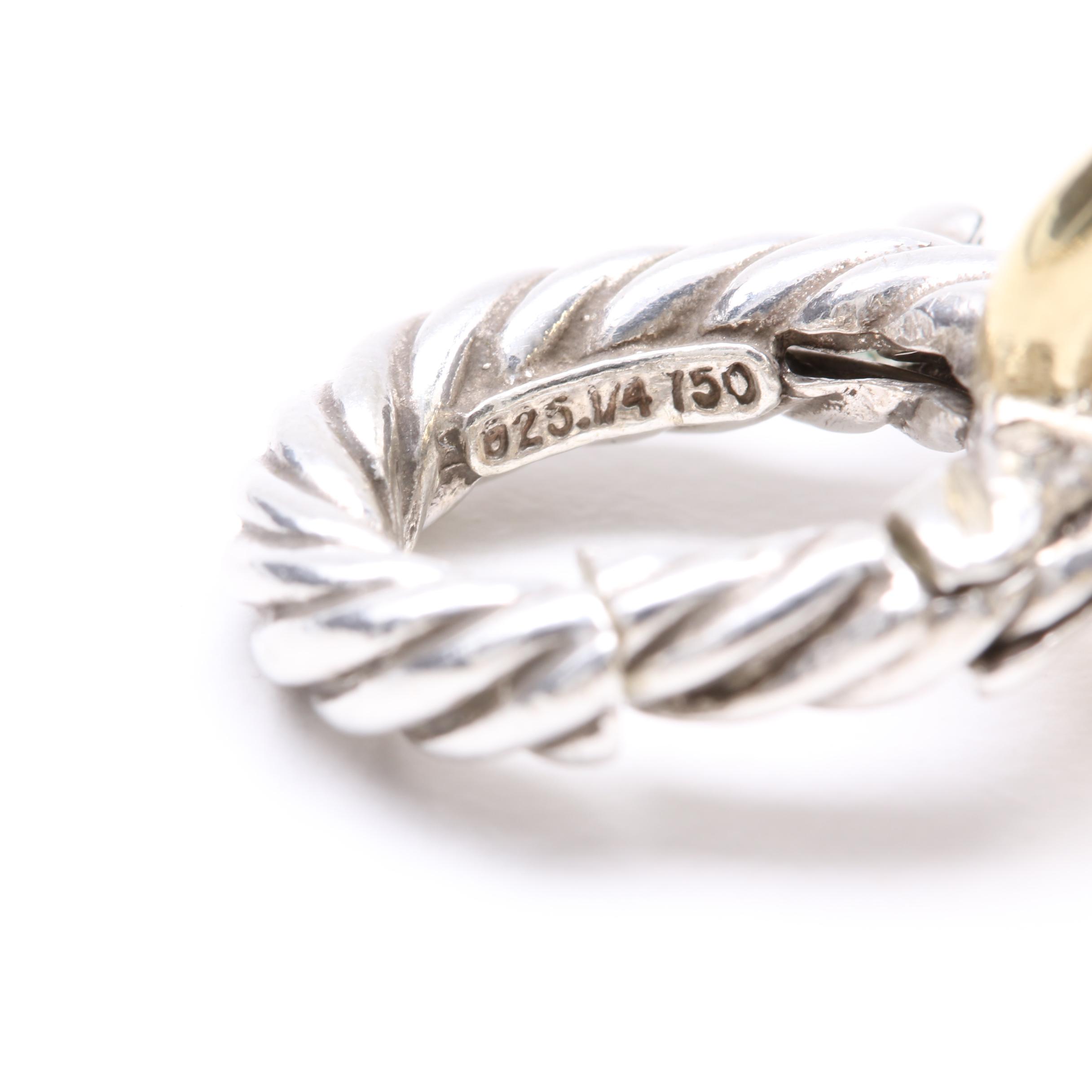 David Yurman Sterling Silver and 18K Yellow Gold Oval Link Necklace