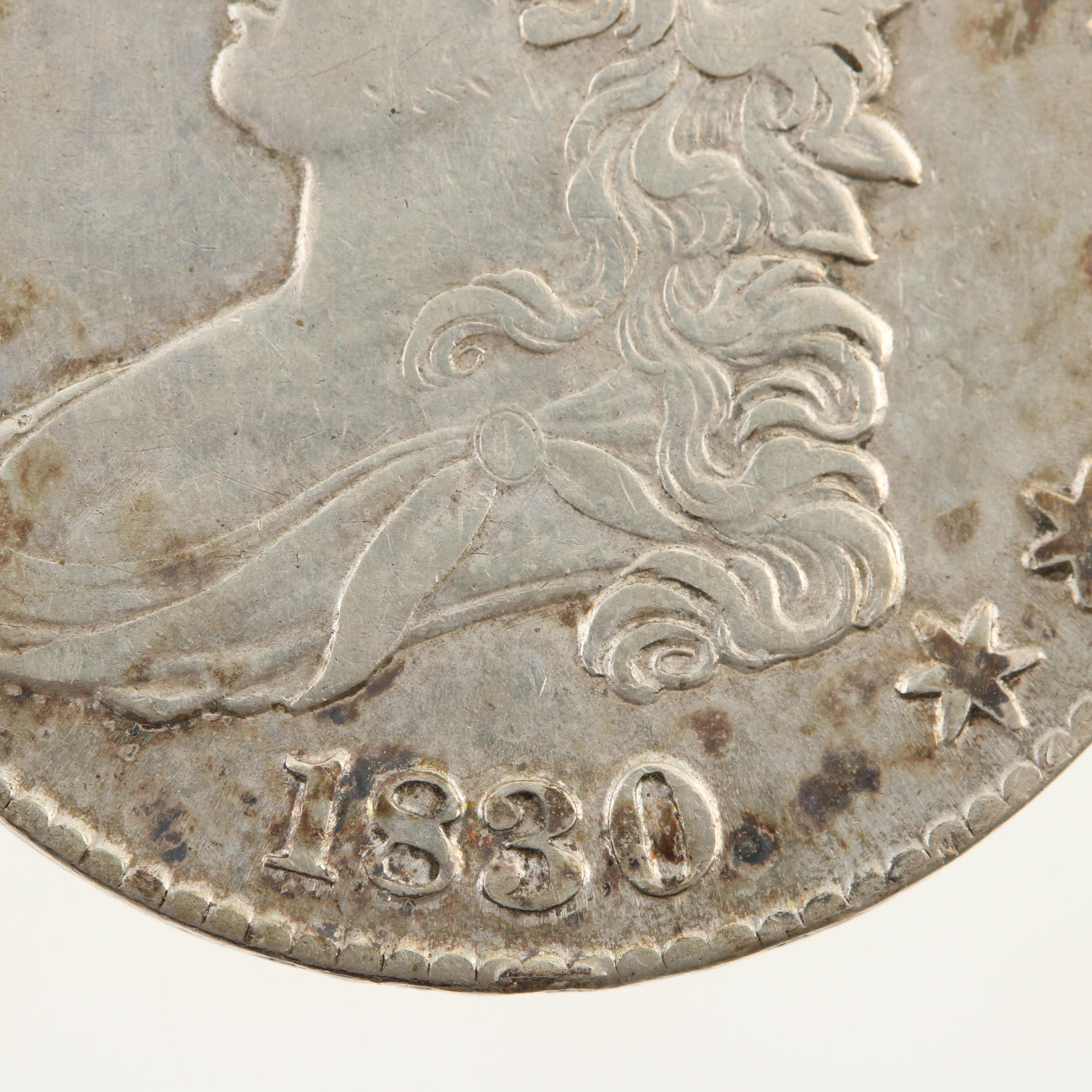 1830 Capped Bust Silver Half Dollar