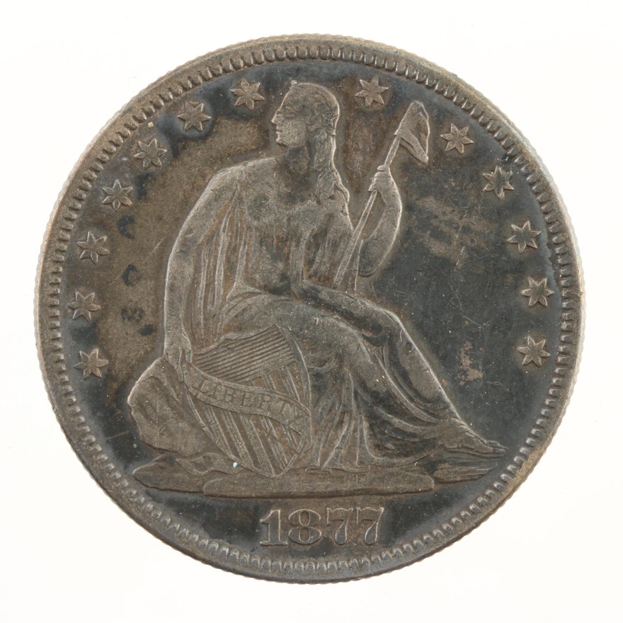 1877 Liberty Seated Silver Half Dollar