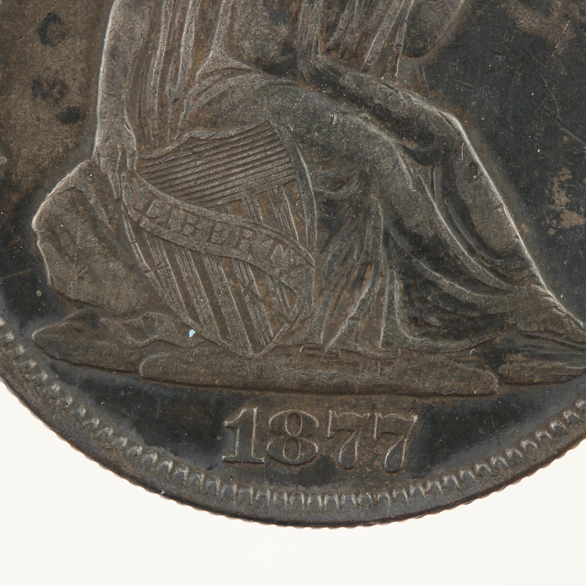 1877 Liberty Seated Silver Half Dollar