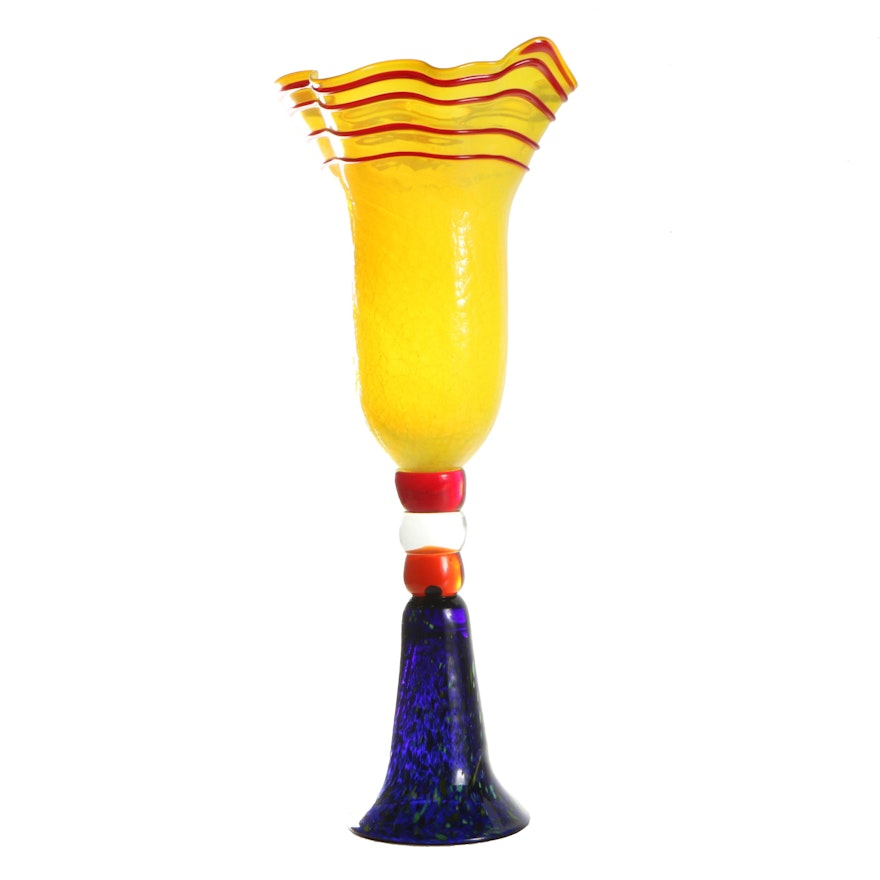 Richard Blenko Handcrafted Art Glass Vase
