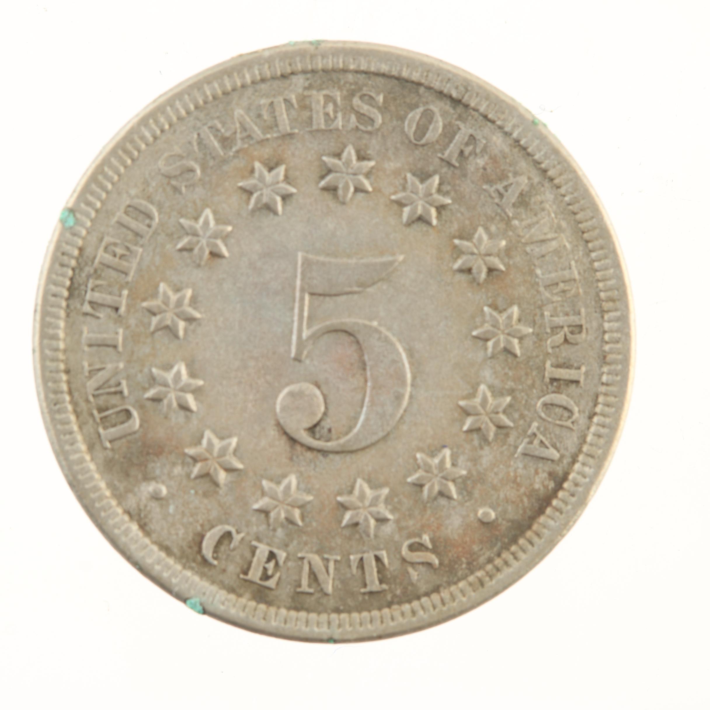 Two Antique U.S. Shield Nickels