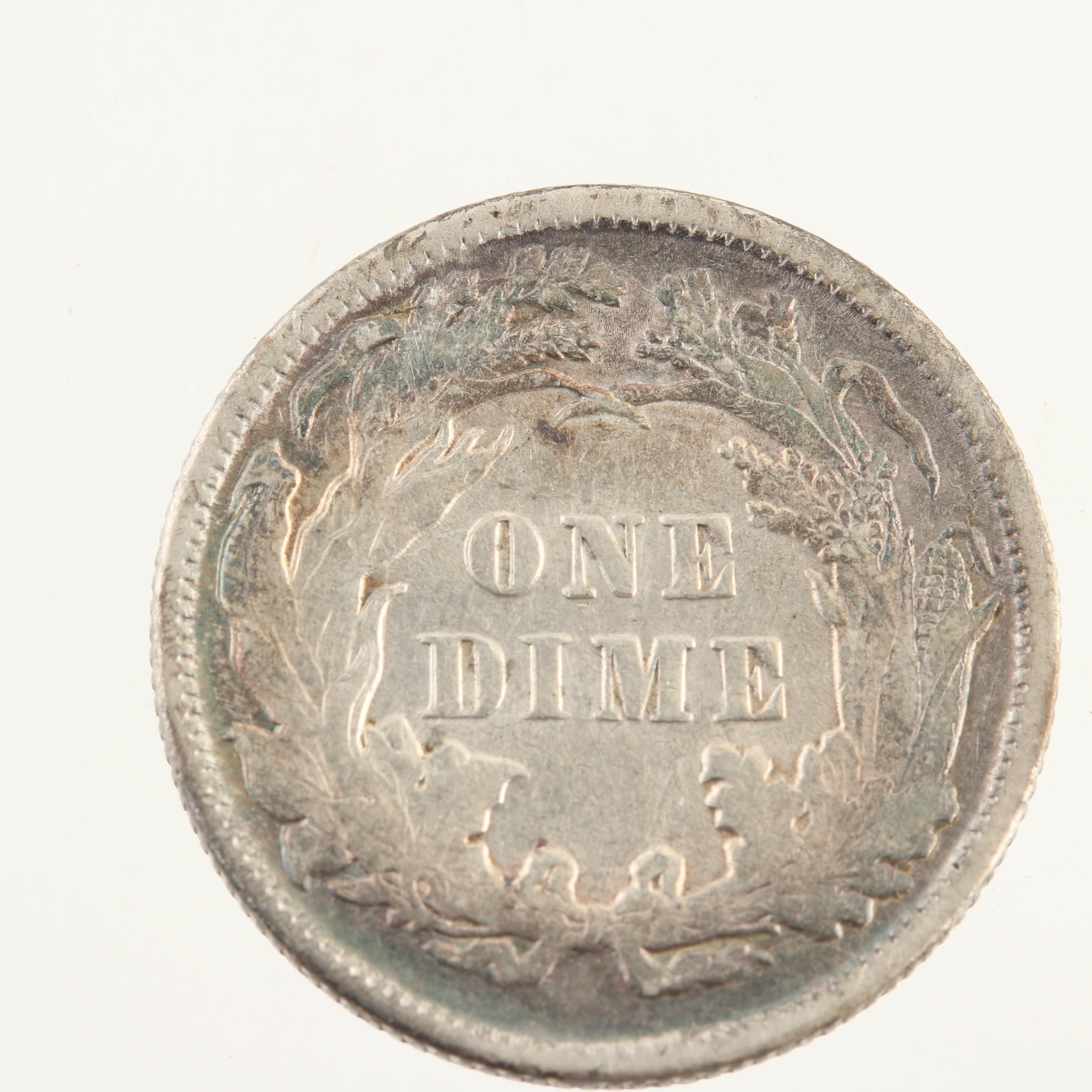 1889 Liberty Seated Silver Dime