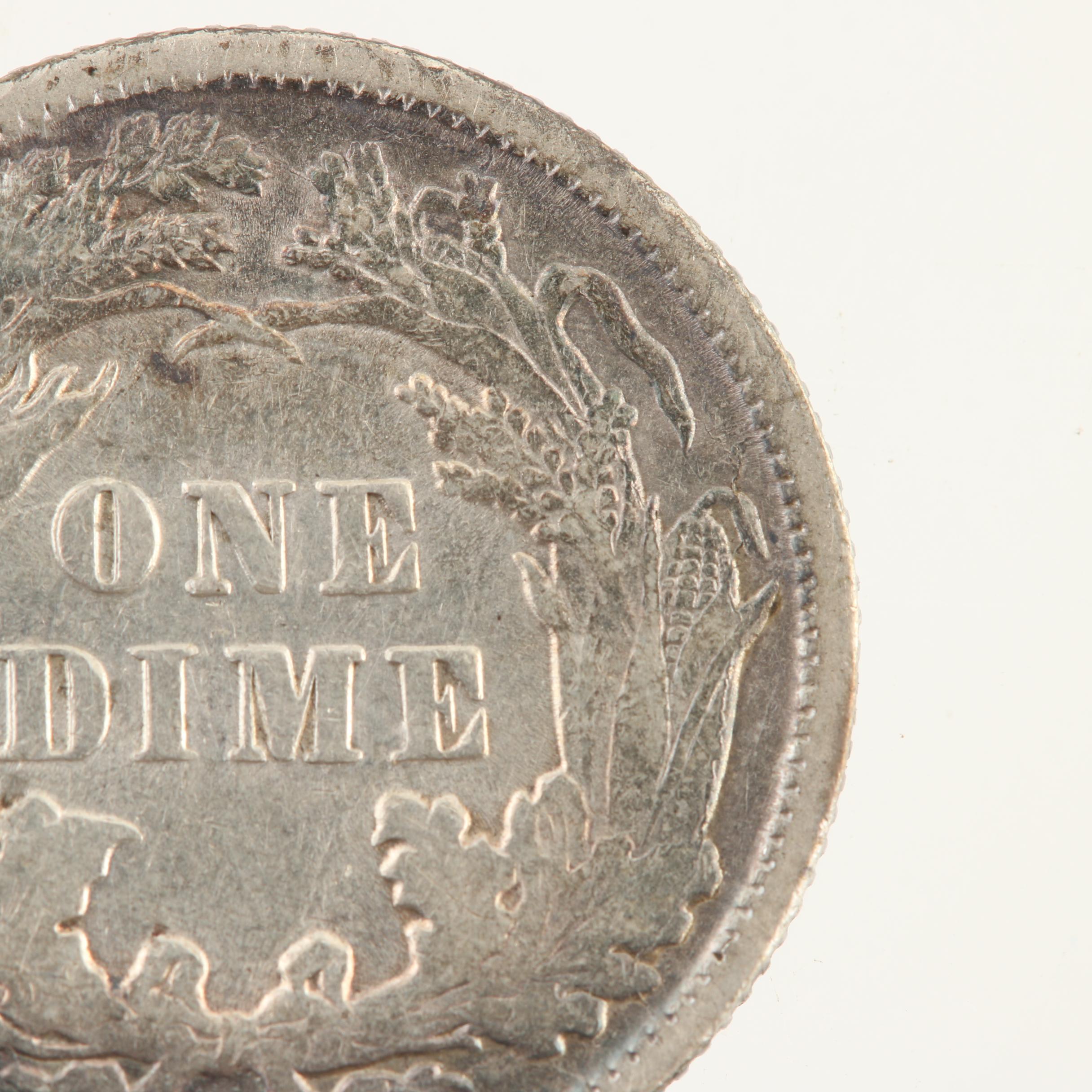 1889 Liberty Seated Silver Dime