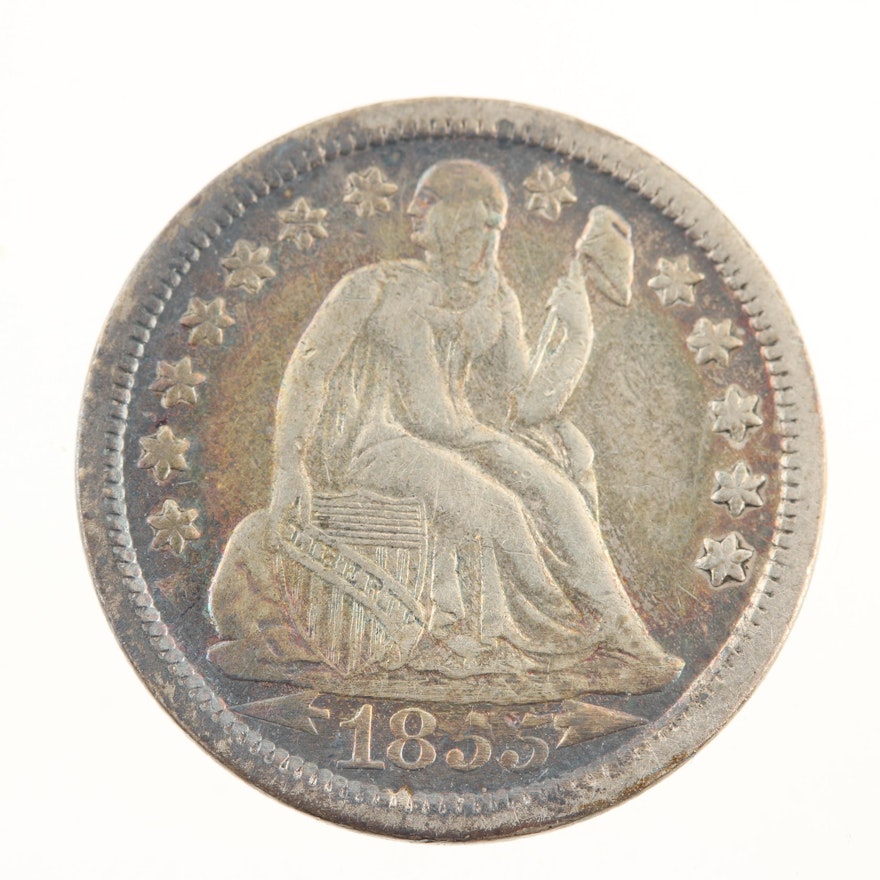 1855 Liberty Seated Silver Dime