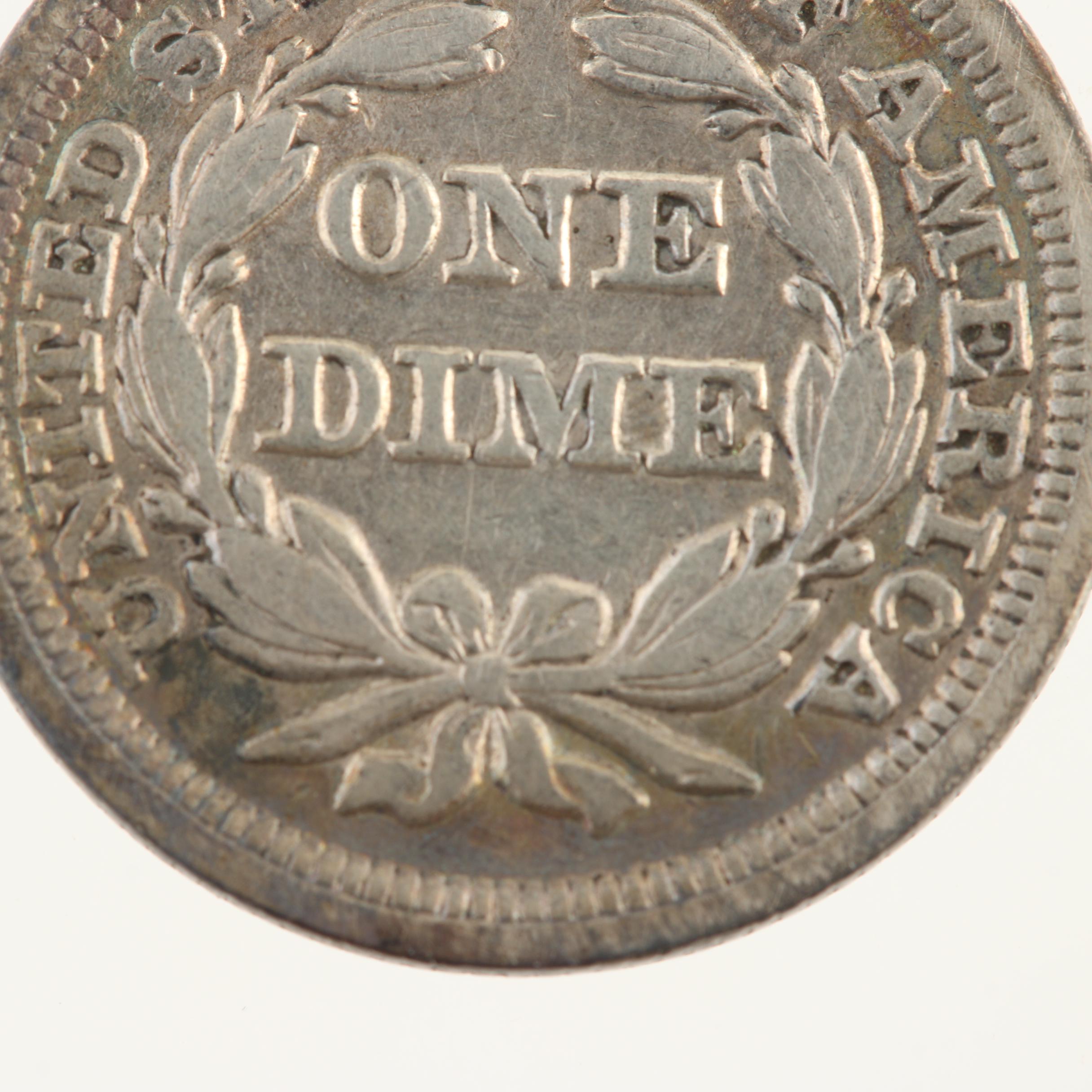 1855 Liberty Seated Silver Dime