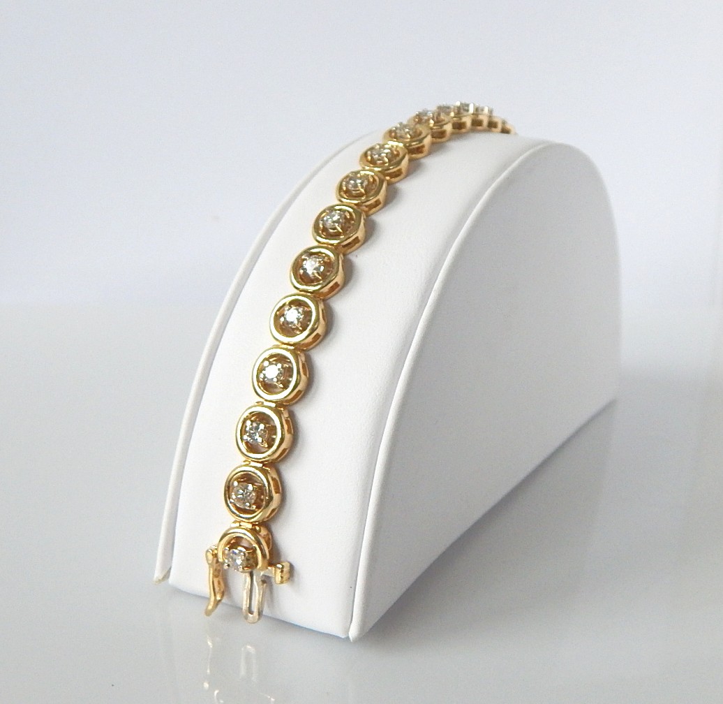 14K Yellow Gold 2.99 CTW Diamond Tennis Bracelet