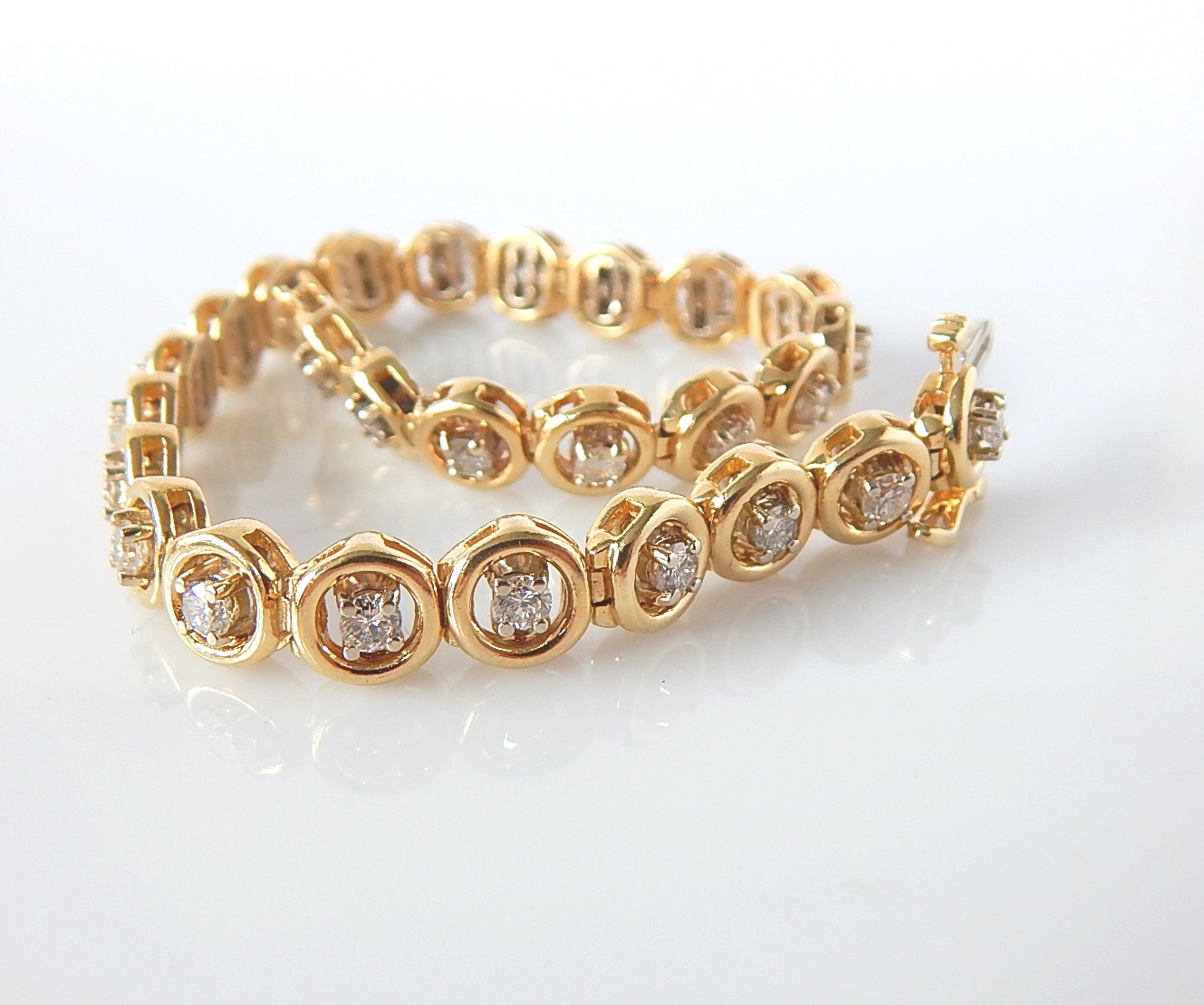 14K Yellow Gold 2.99 CTW Diamond Tennis Bracelet