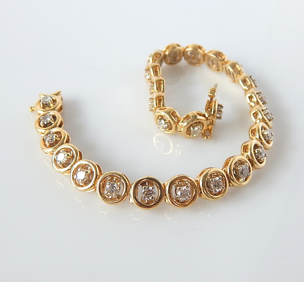 14K Yellow Gold 2.99 CTW Diamond Tennis Bracelet