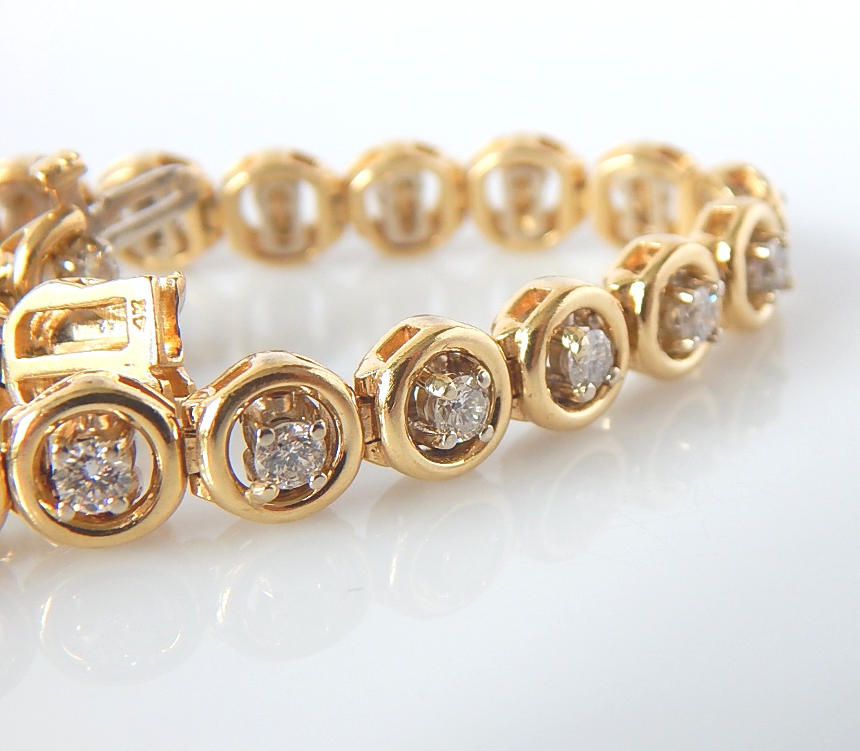 14K Yellow Gold 2.99 CTW Diamond Tennis Bracelet