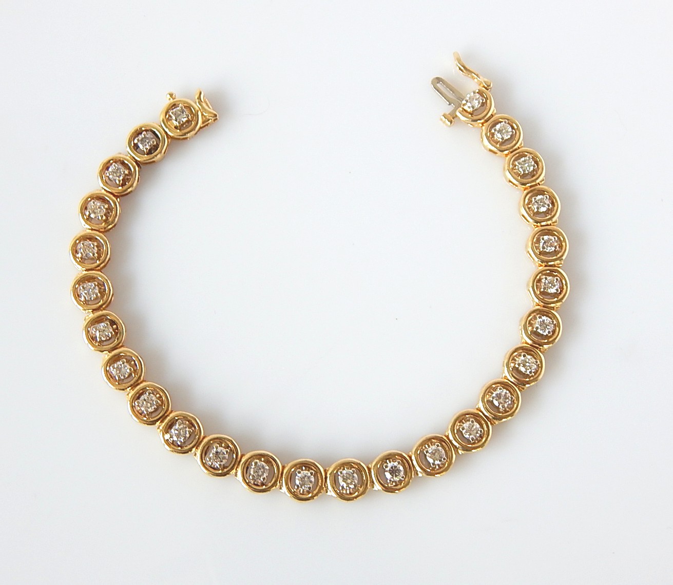 14K Yellow Gold 2.99 CTW Diamond Tennis Bracelet