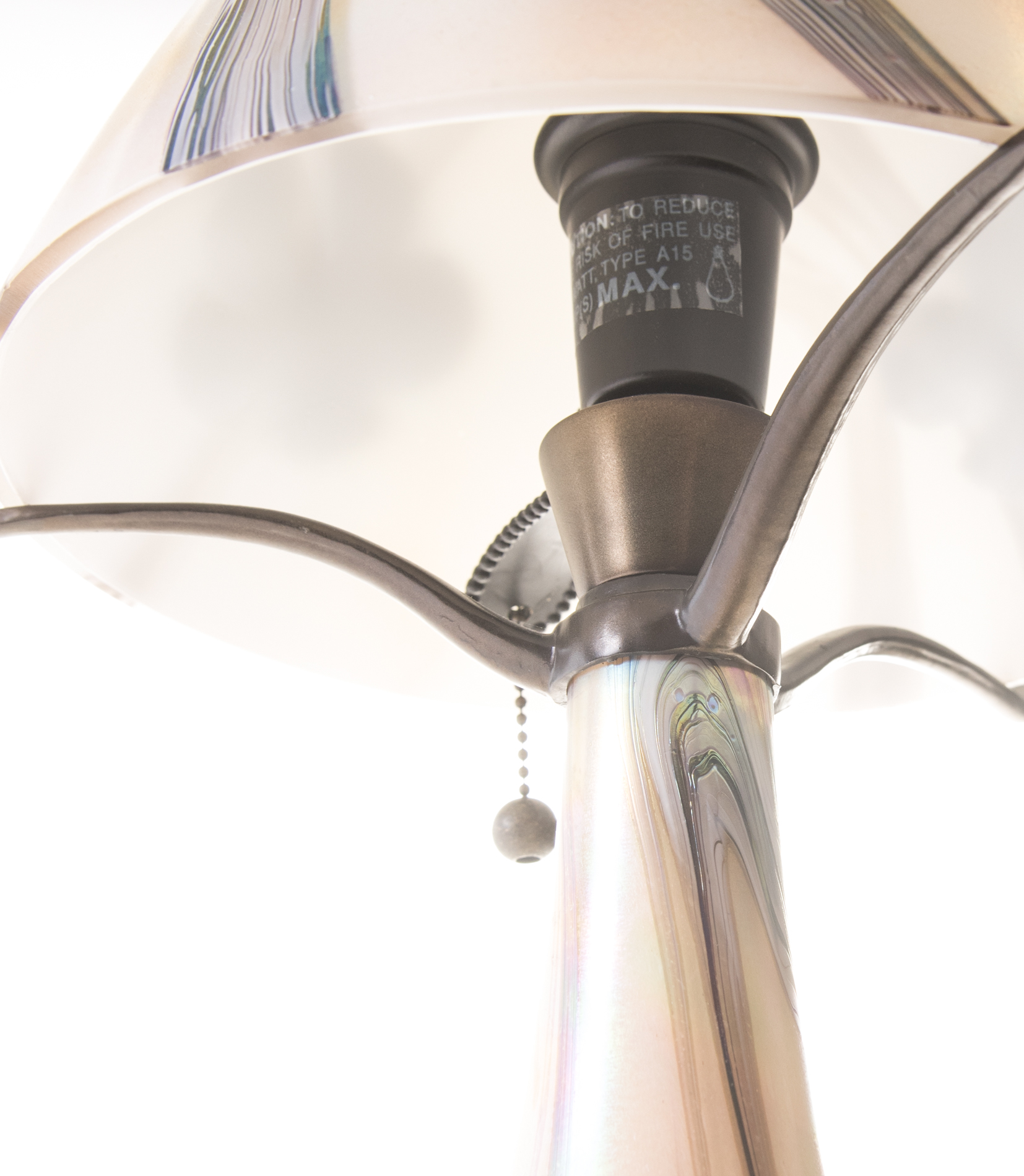 Floral Iridescent Glass Lamp by Todd Phillips For Quoizel, Inc.