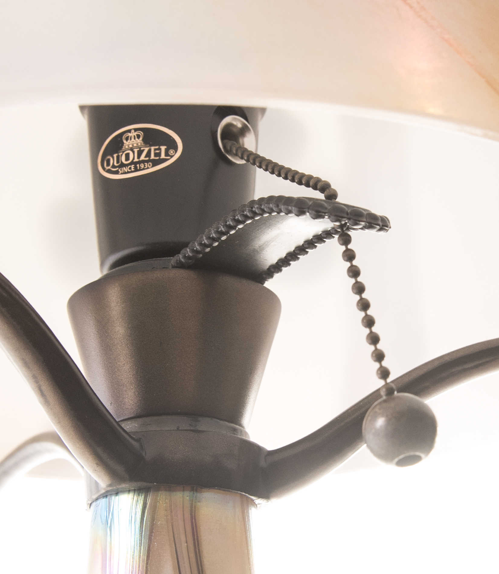 Floral Iridescent Glass Lamp by Todd Phillips For Quoizel, Inc.