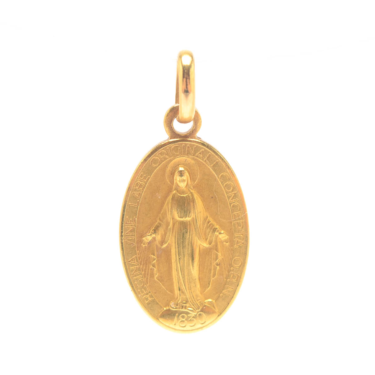 18K Yellow Gold Mother Mary Pendant Charm