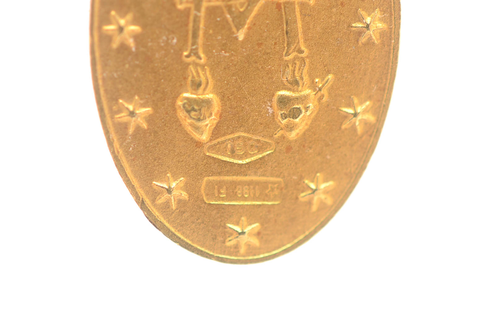 18K Yellow Gold Mother Mary Pendant Charm