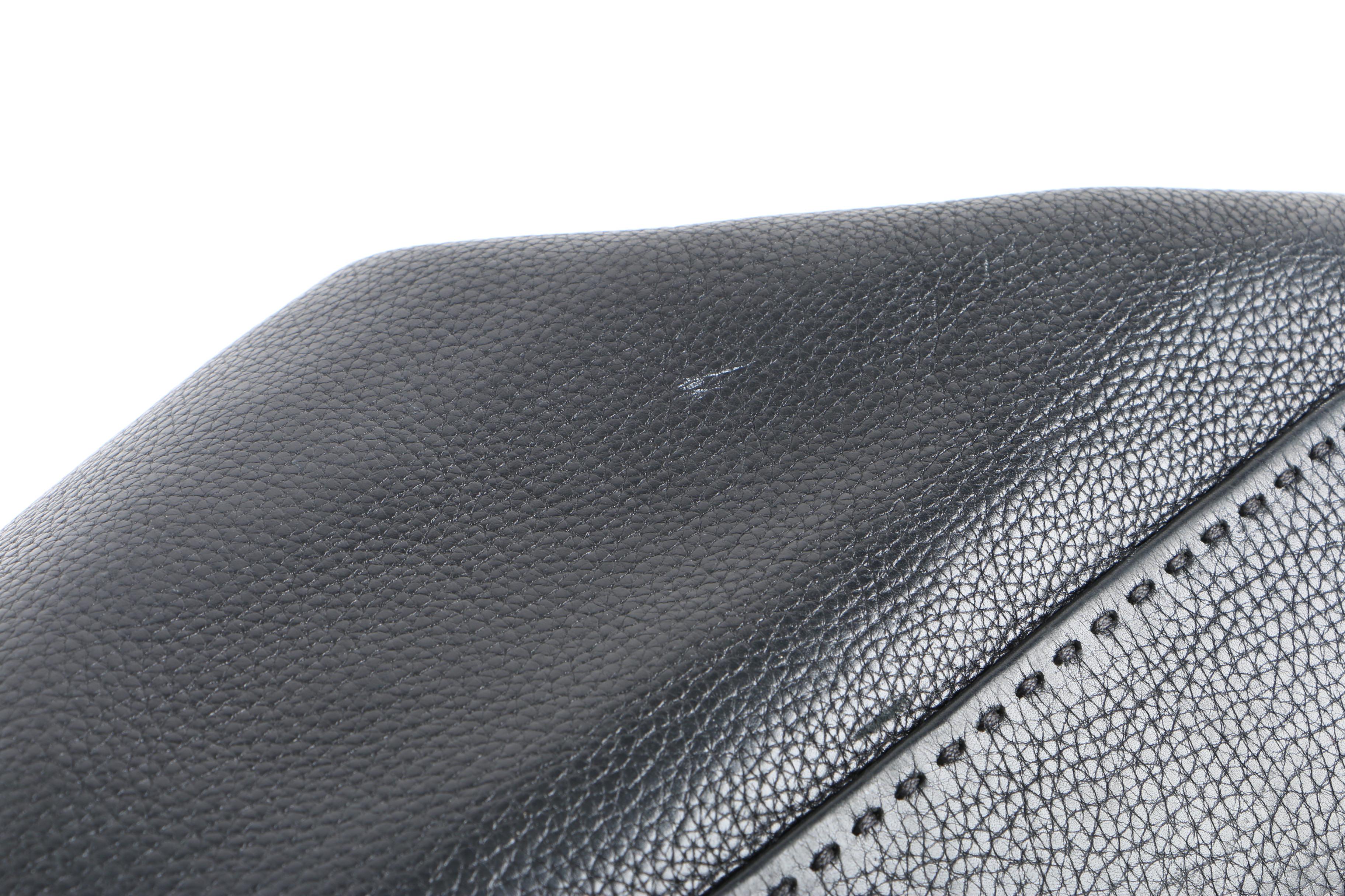 Prada Black Leather Shoulder Bag with Topstitching