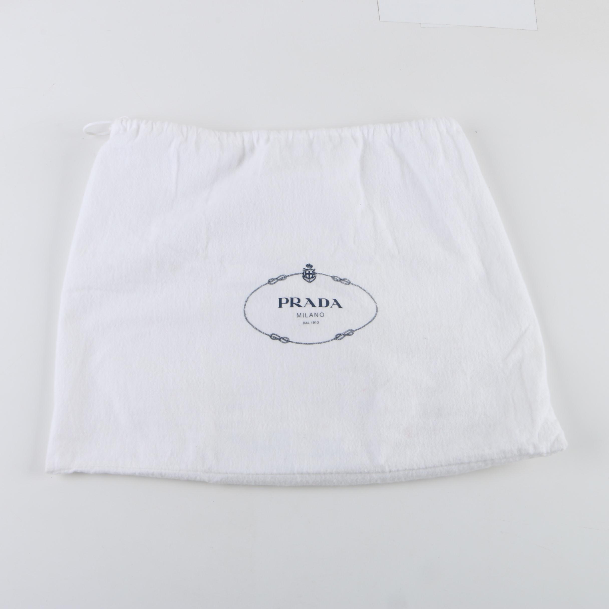 Prada Black Leather Shoulder Bag with Topstitching