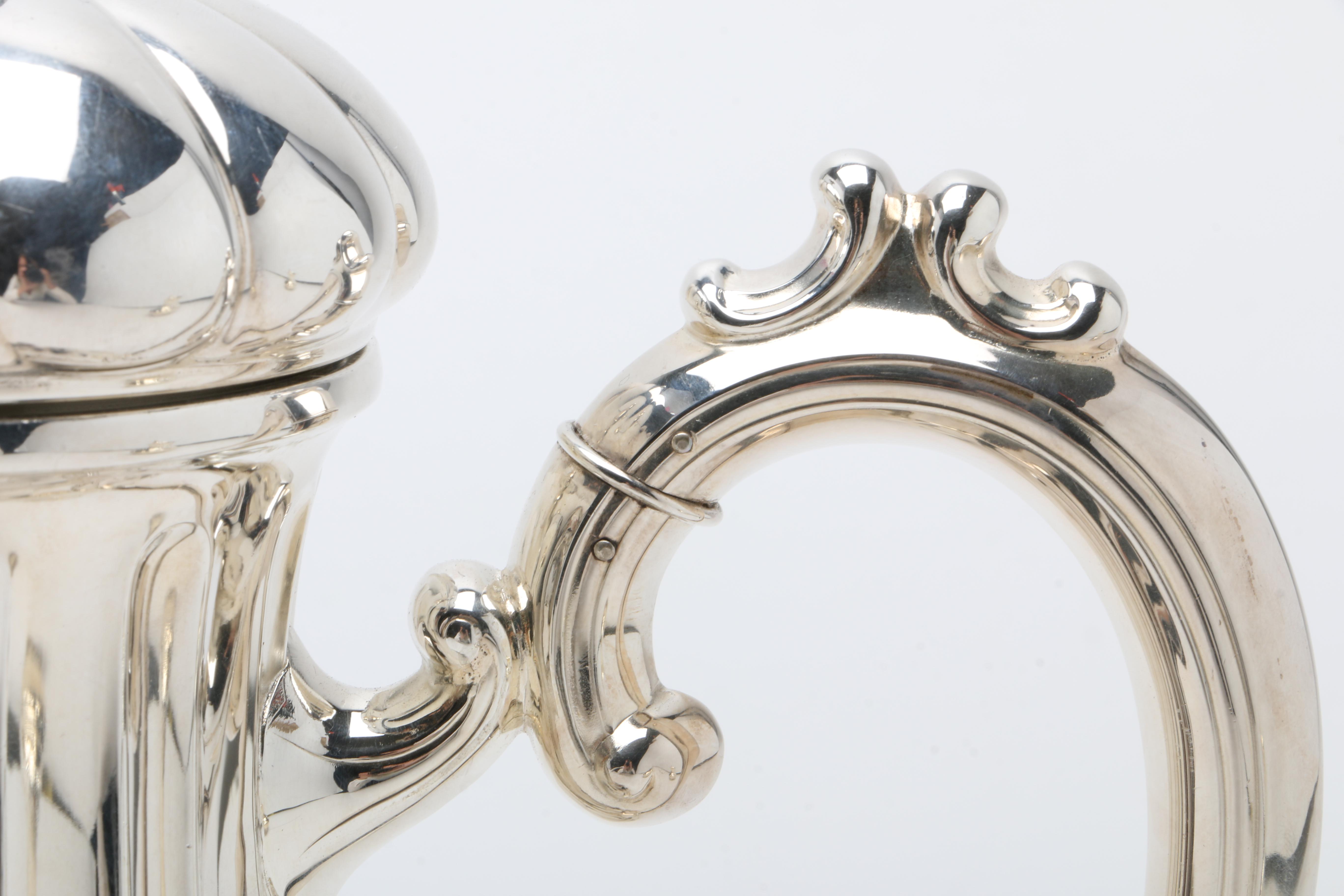 Vintage Norwegian 830 Silver Three Piece Coffee Set