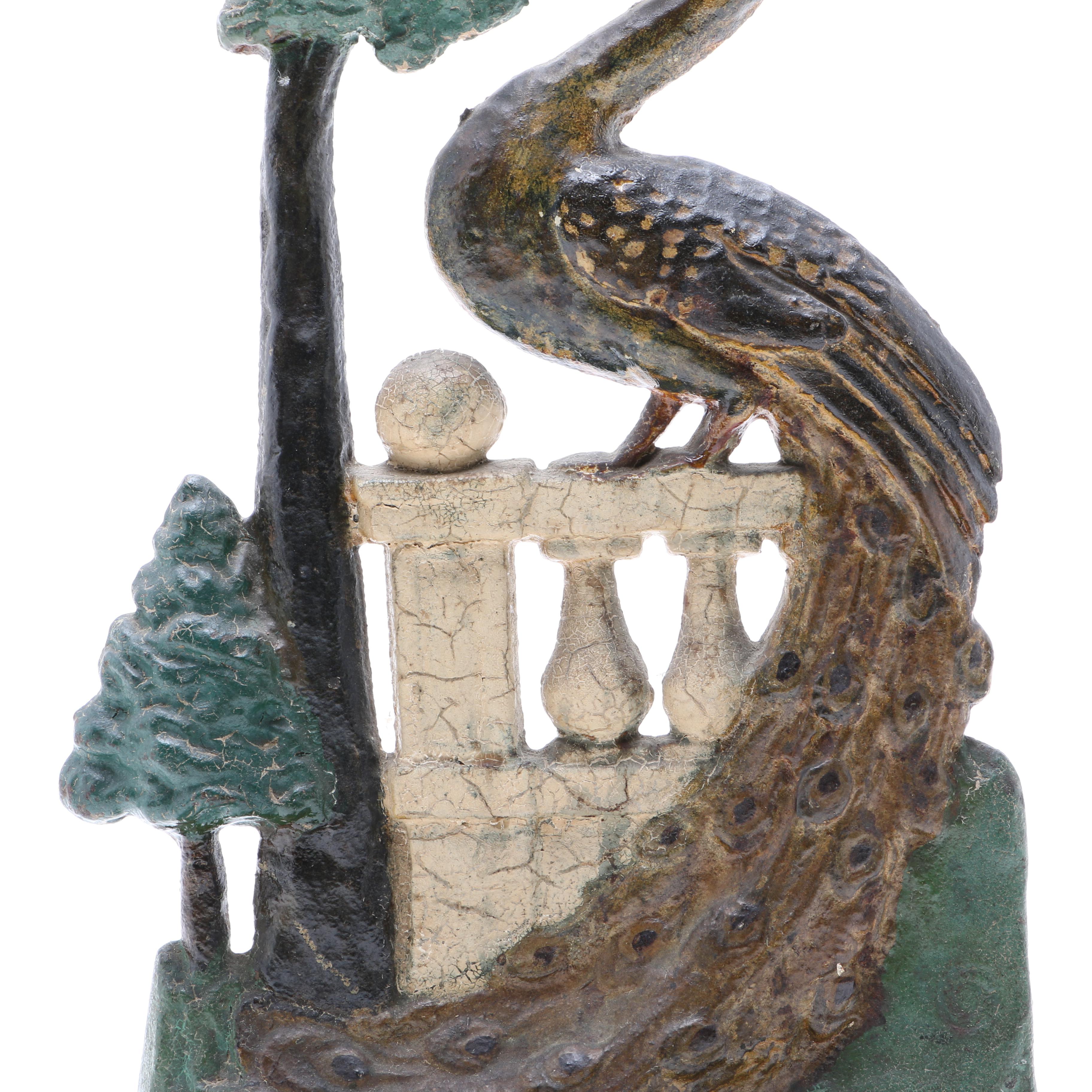 Greenblatt Studios Cast-Iron Peacock Doorstop