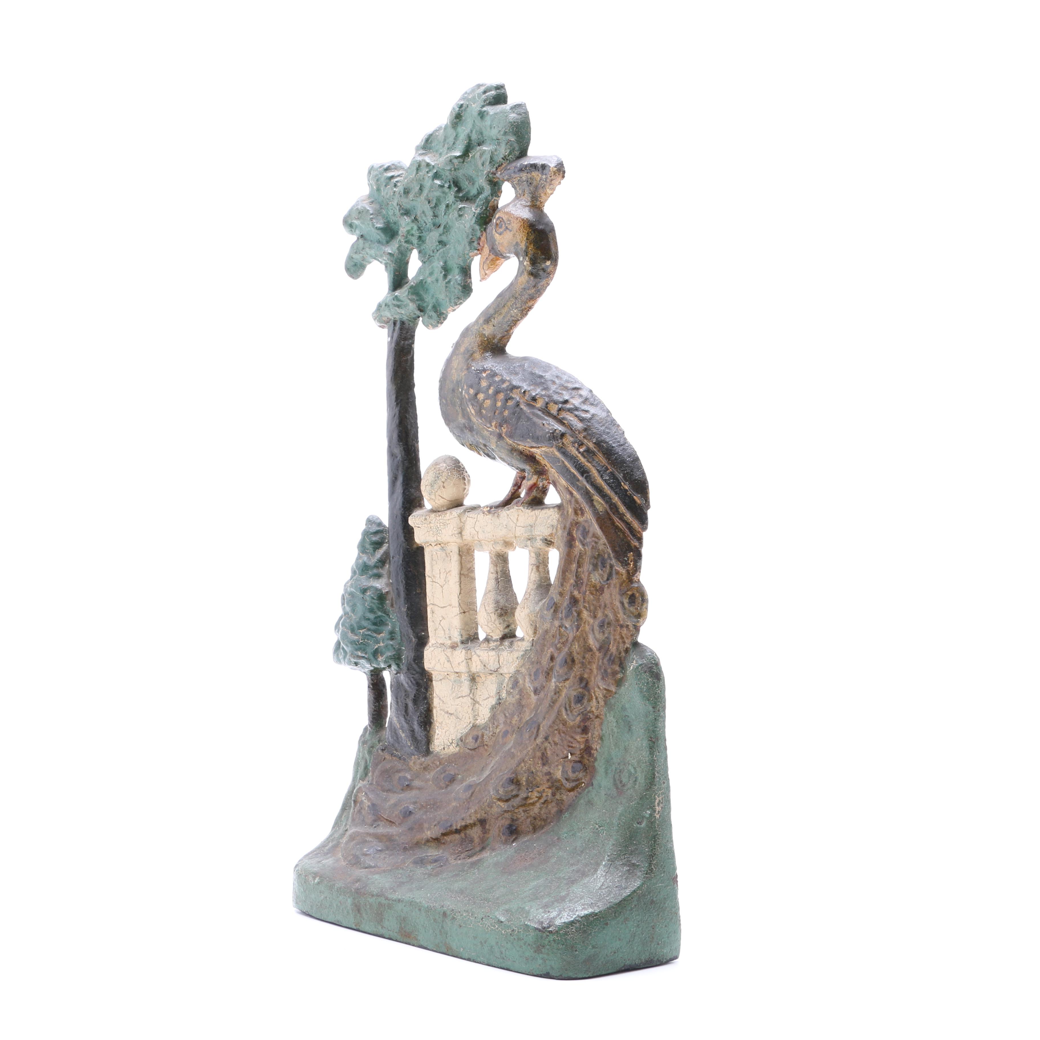 Greenblatt Studios Cast-Iron Peacock Doorstop