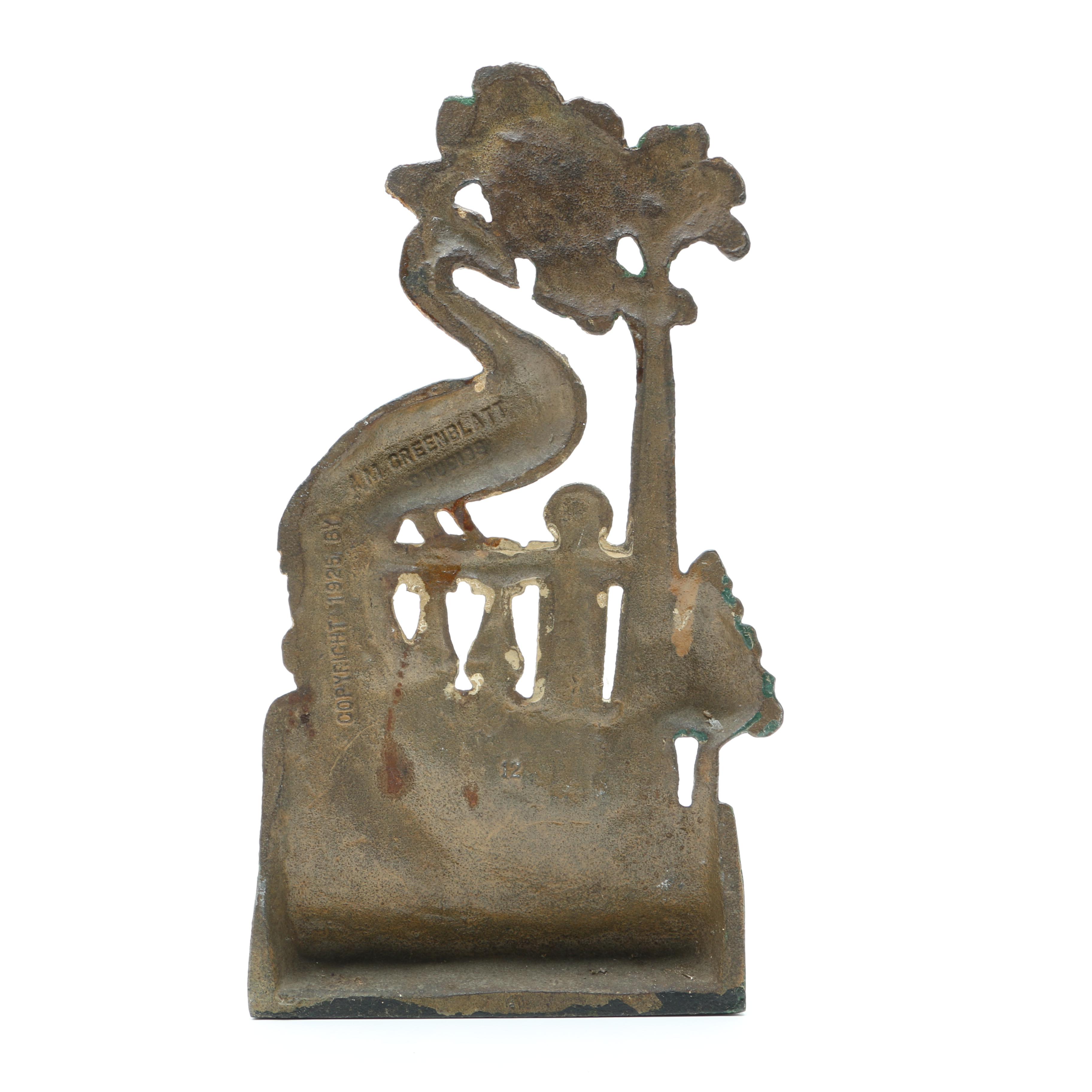 Greenblatt Studios Cast-Iron Peacock Doorstop