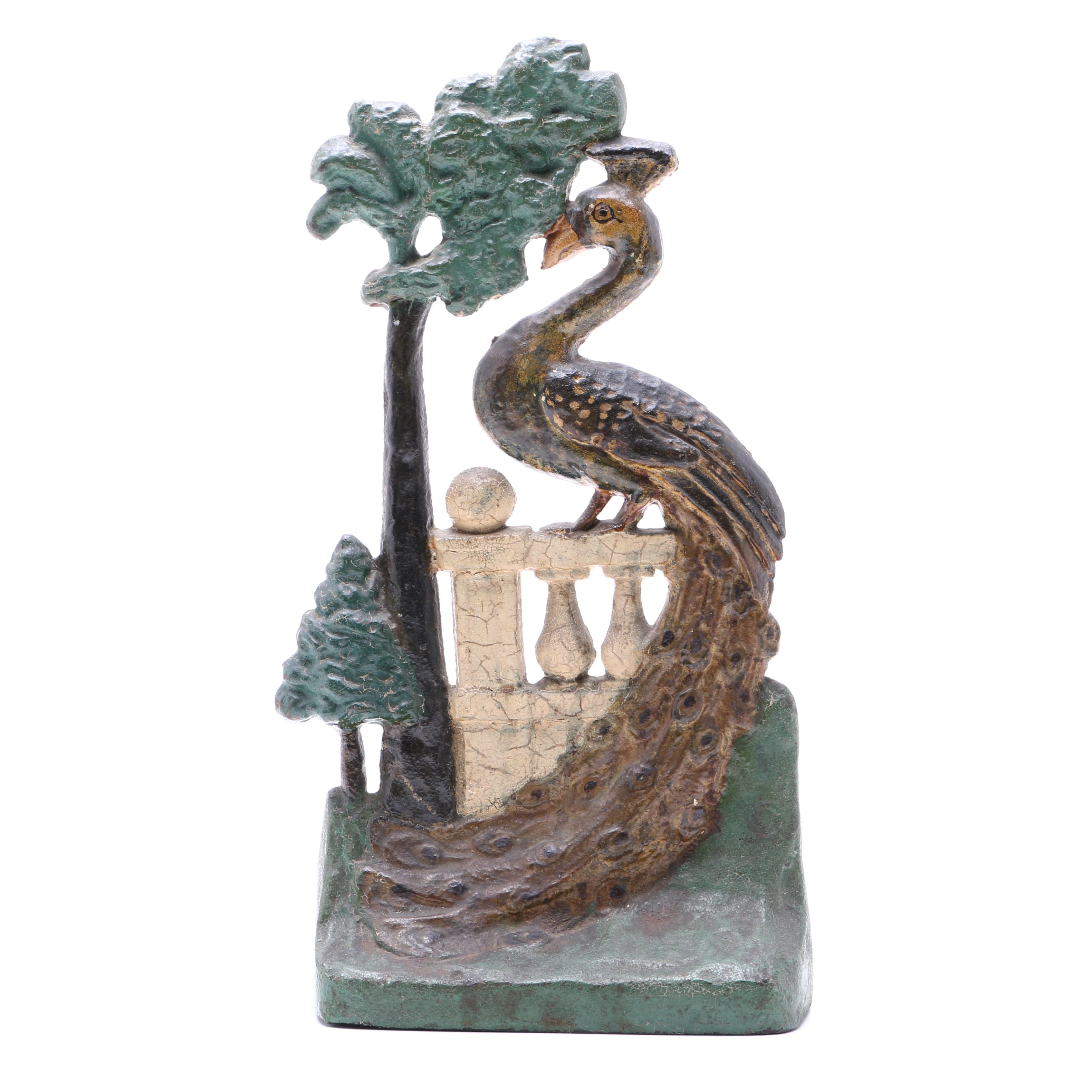 Greenblatt Studios Cast-Iron Peacock Doorstop