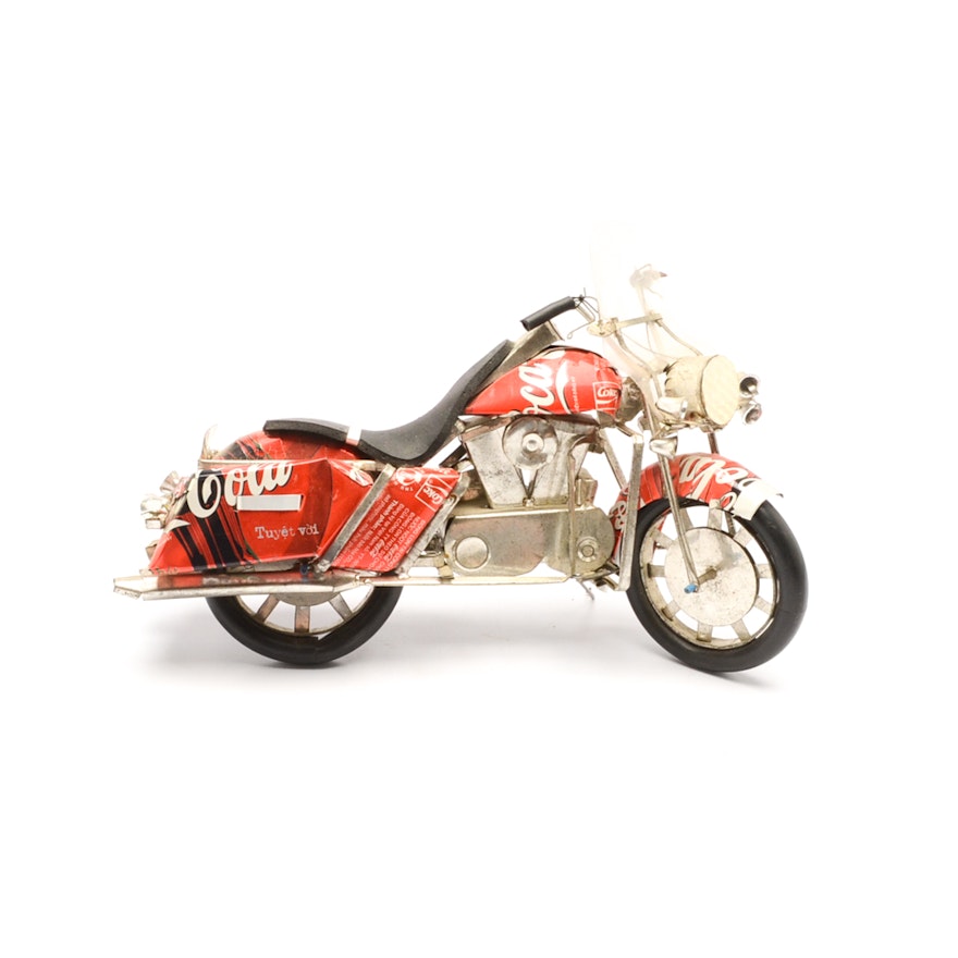 Contemporary Model Motorcycle Built From Aluminum Cans