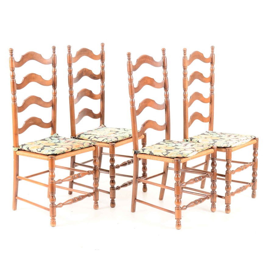 Set of Four Cherry Ladder Back Chairs
