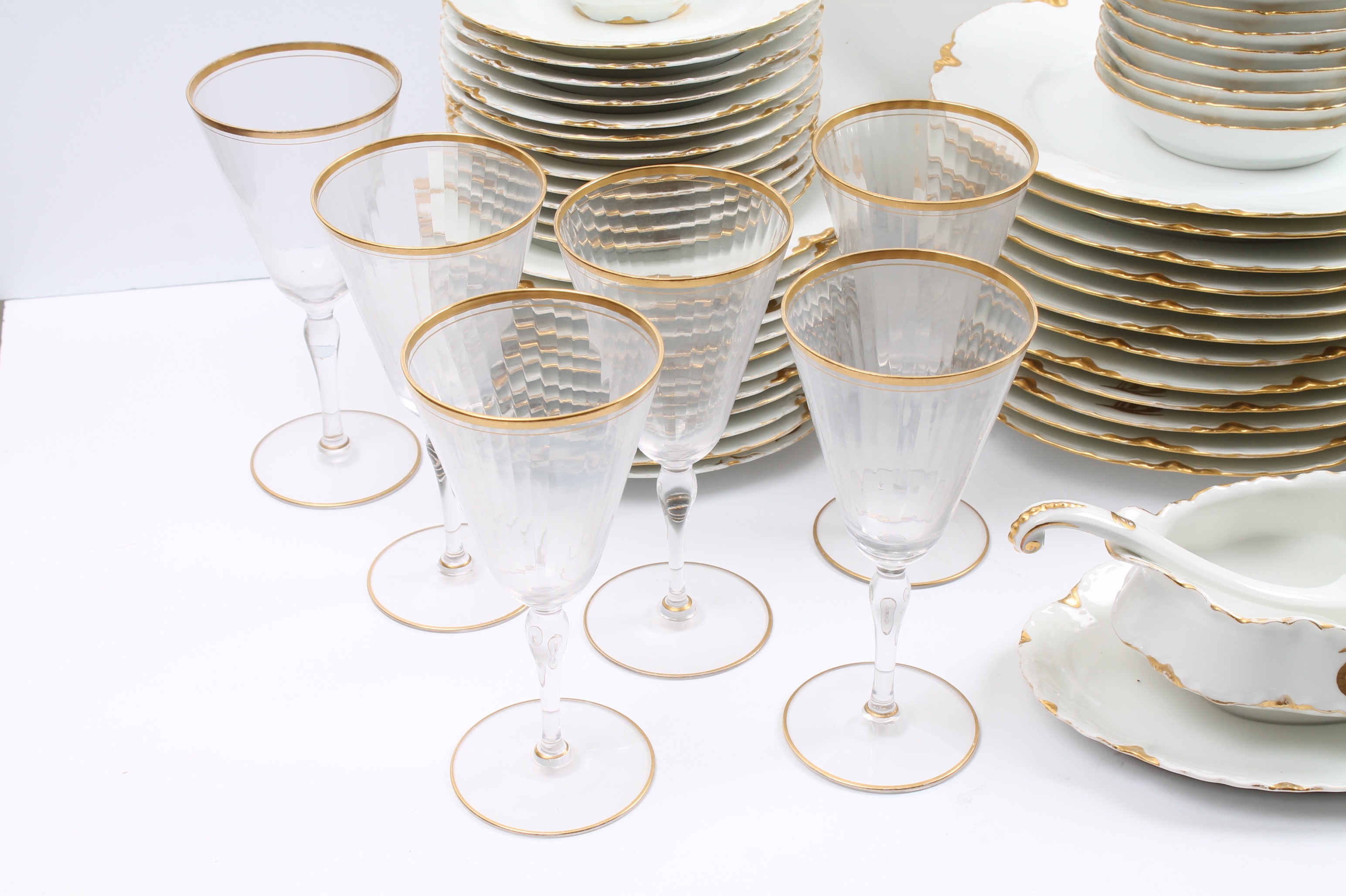 Vintage Haviland France Gilt Rimmed Porcelain Tableware