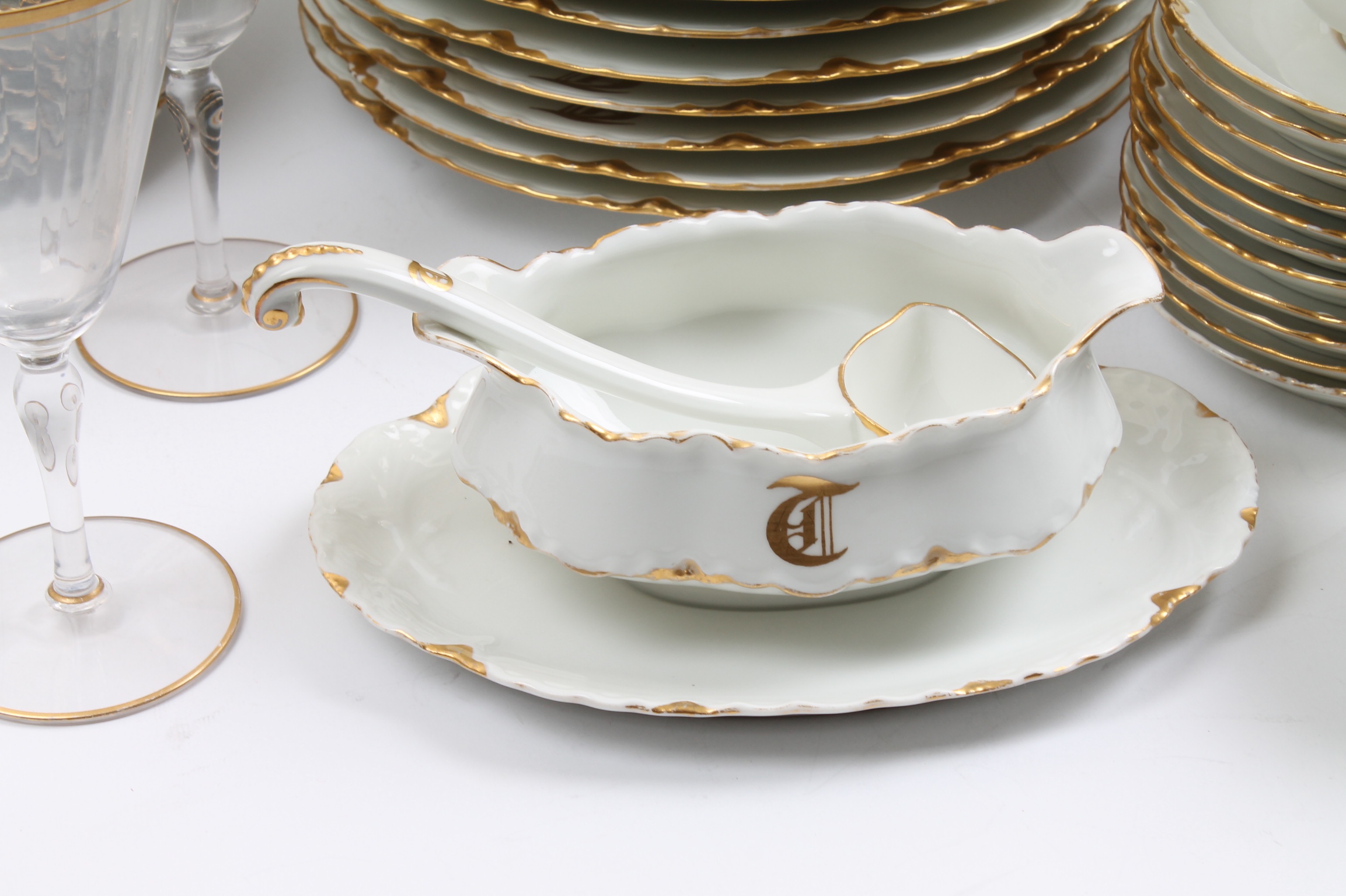 Vintage Haviland France Gilt Rimmed Porcelain Tableware