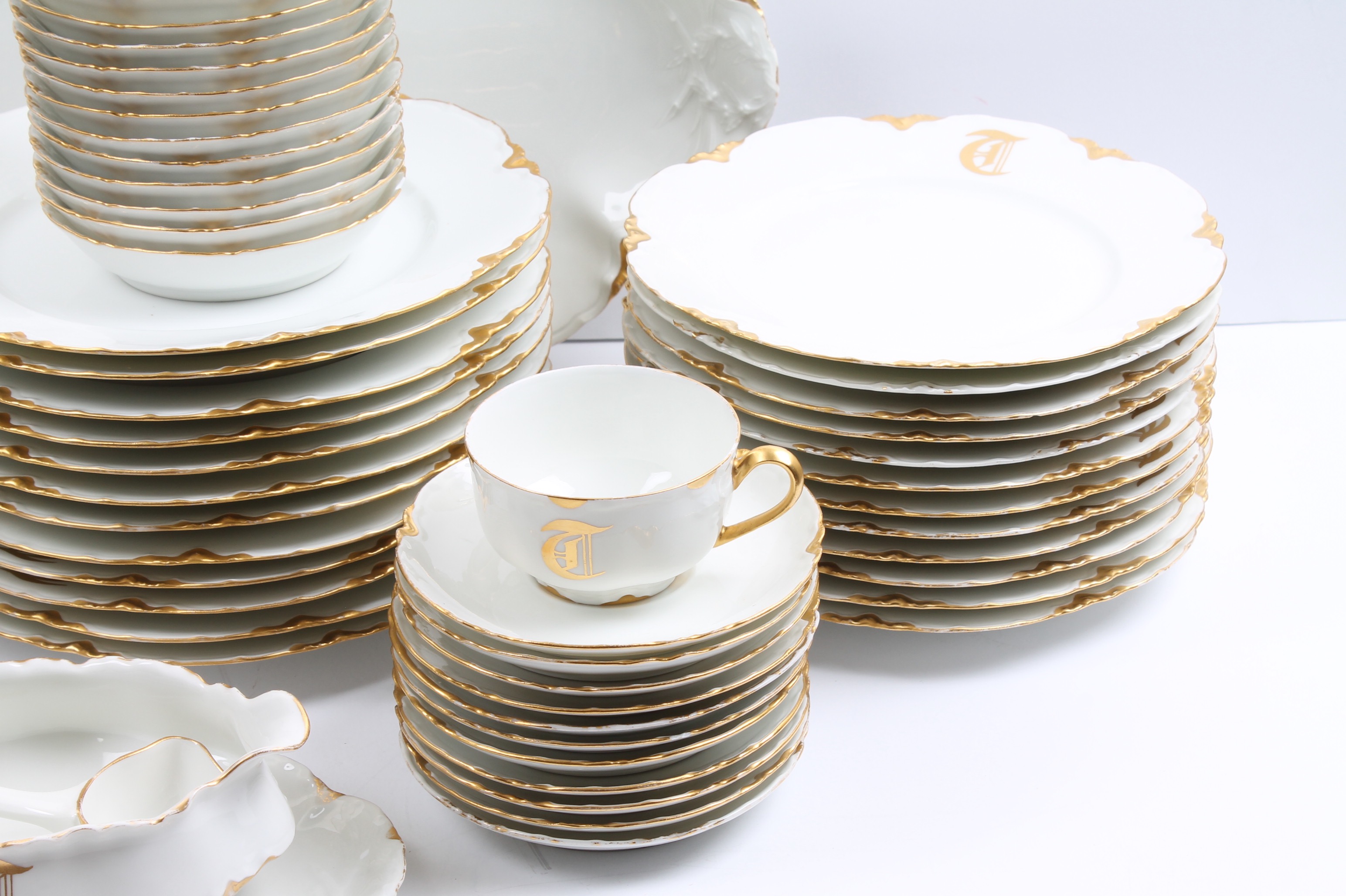 Vintage Haviland France Gilt Rimmed Porcelain Tableware