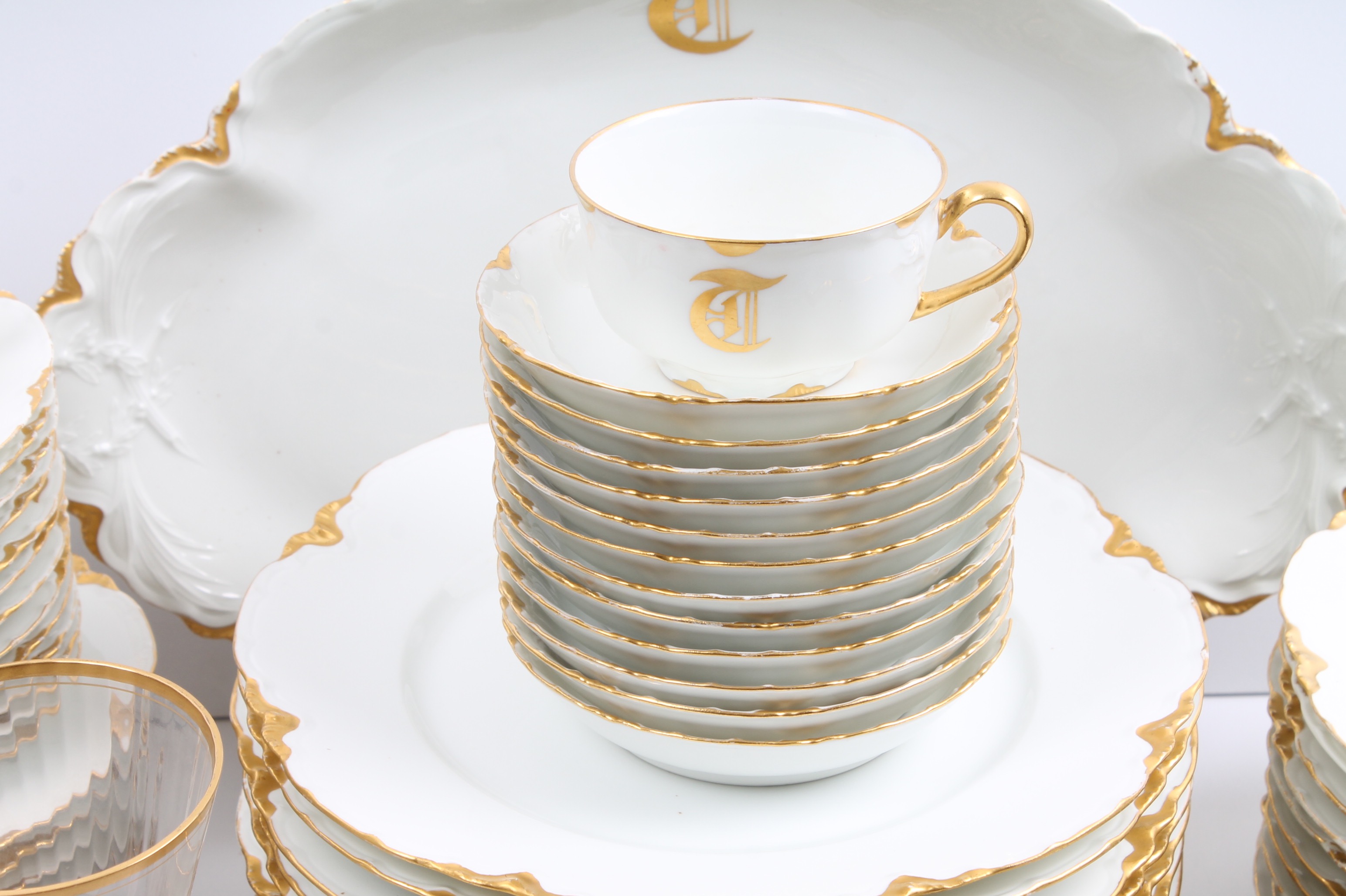 Vintage Haviland France Gilt Rimmed Porcelain Tableware