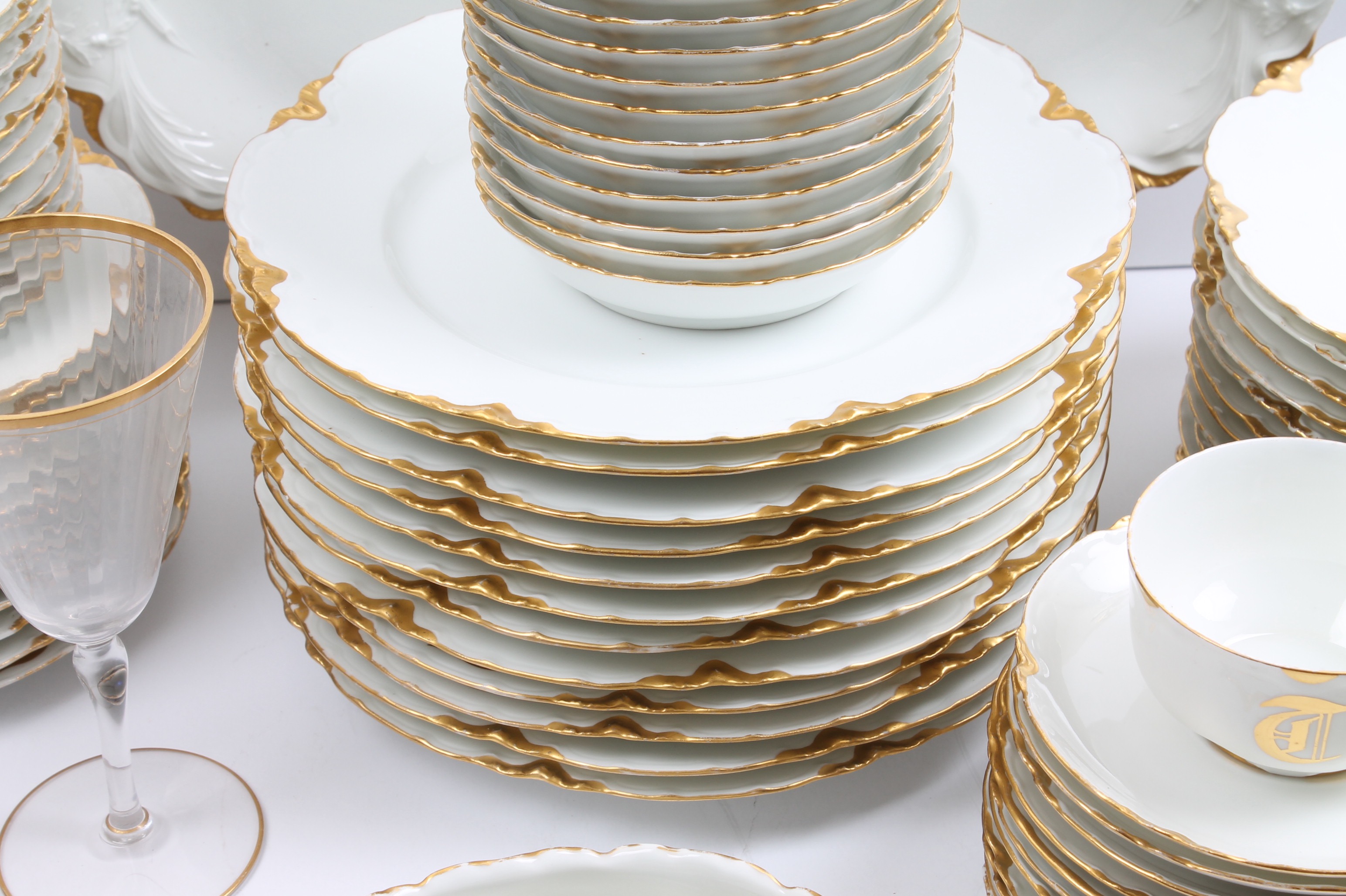 Vintage Haviland France Gilt Rimmed Porcelain Tableware