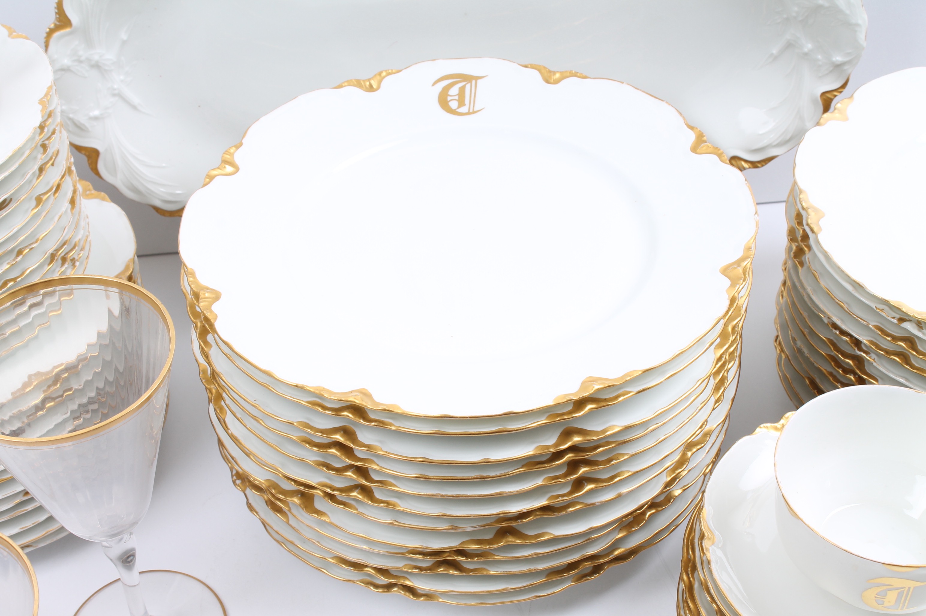 Vintage Haviland France Gilt Rimmed Porcelain Tableware