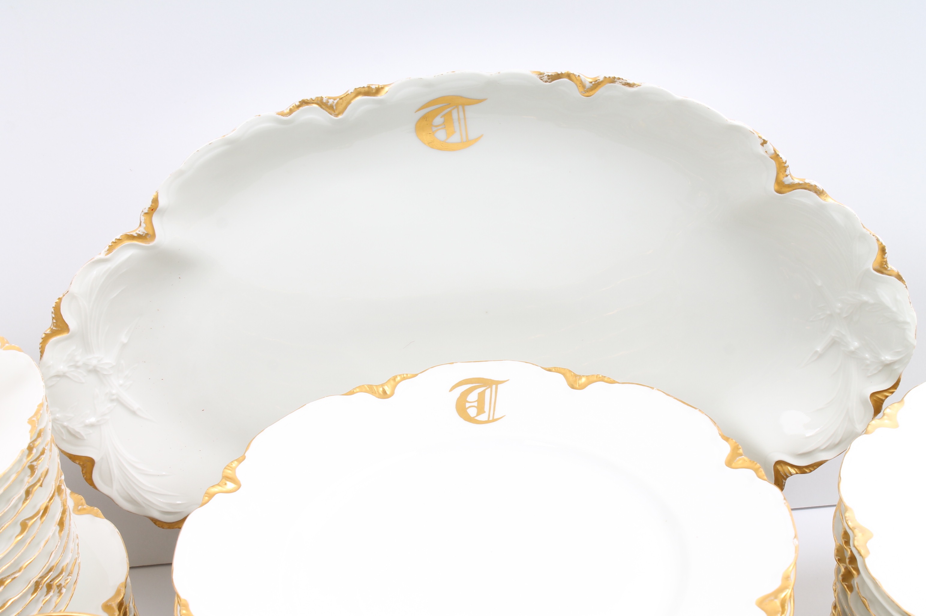 Vintage Haviland France Gilt Rimmed Porcelain Tableware