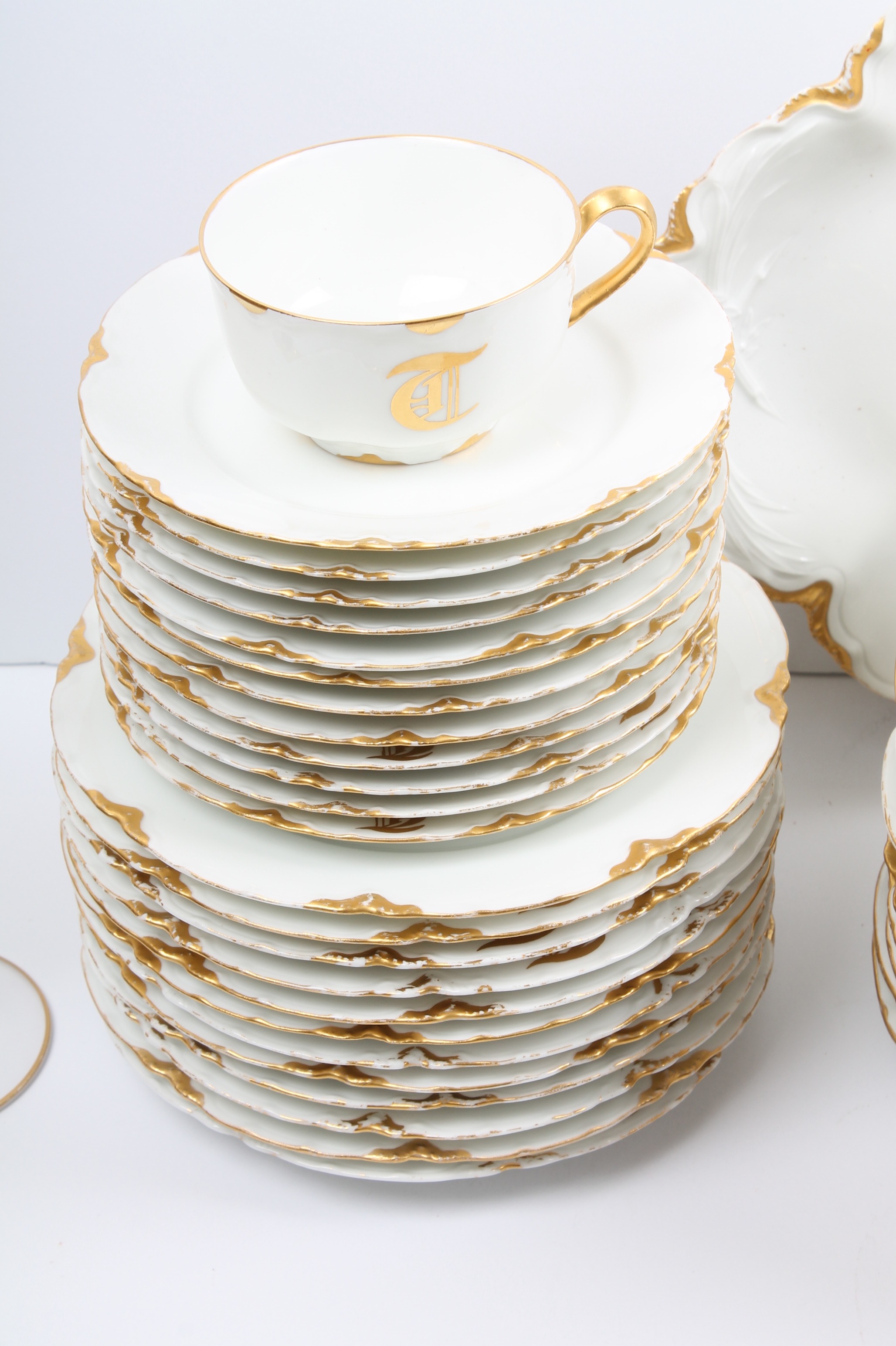 Vintage Haviland France Gilt Rimmed Porcelain Tableware