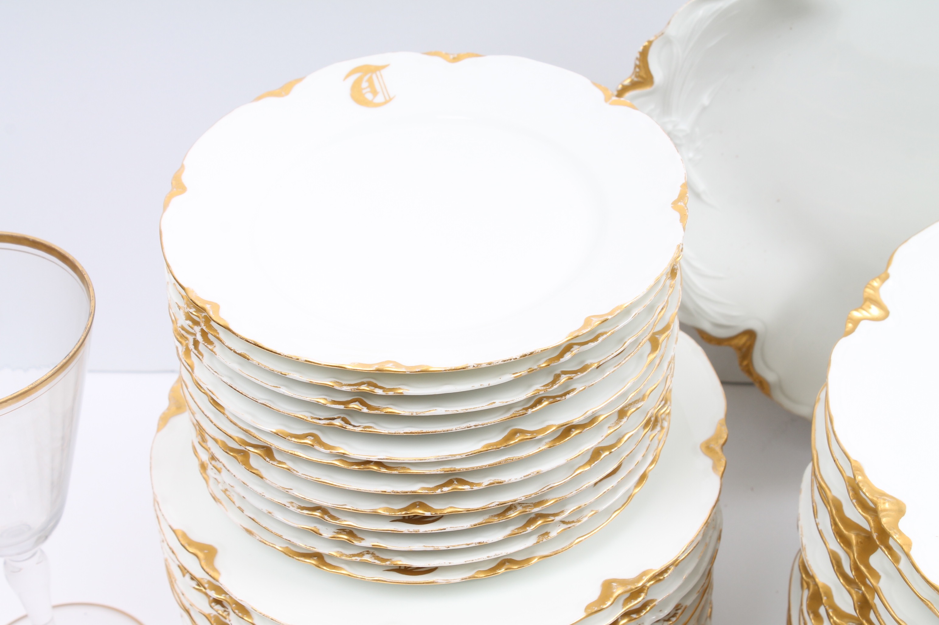 Vintage Haviland France Gilt Rimmed Porcelain Tableware