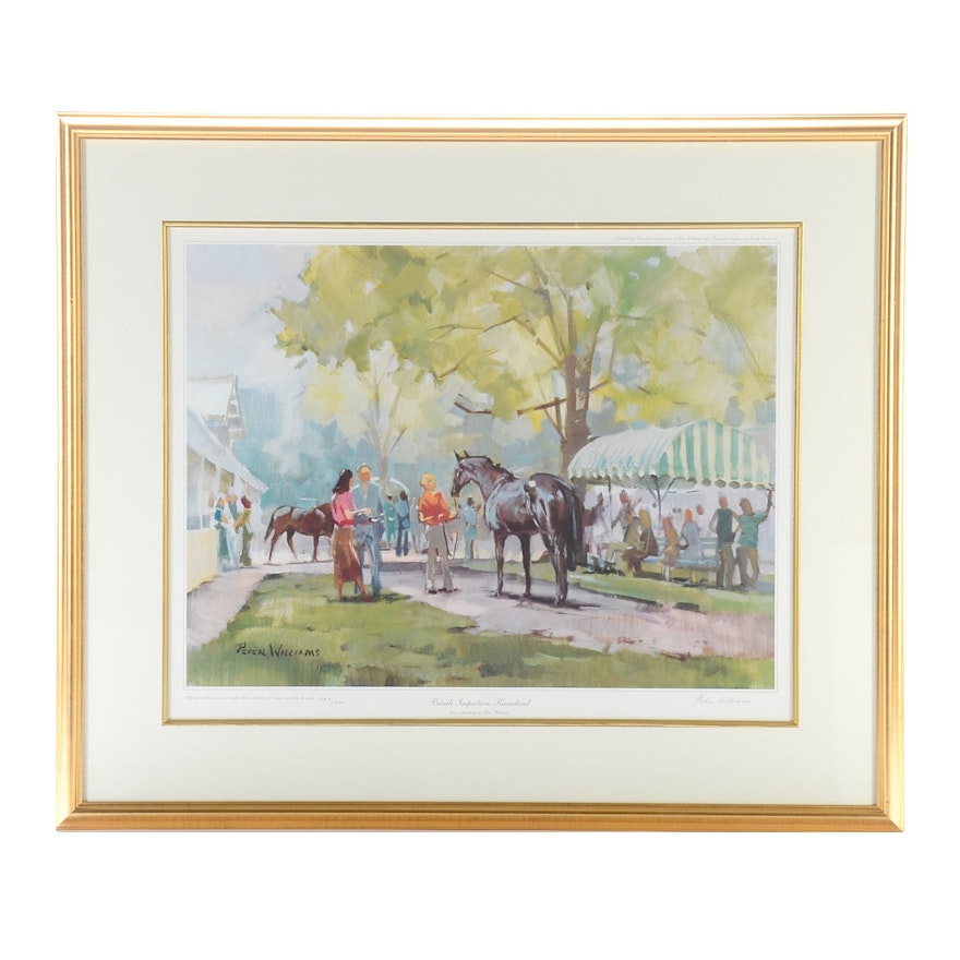 Peter Williams Limited Edition Offset Lithograph "Presale Inspection, Keeneland"
