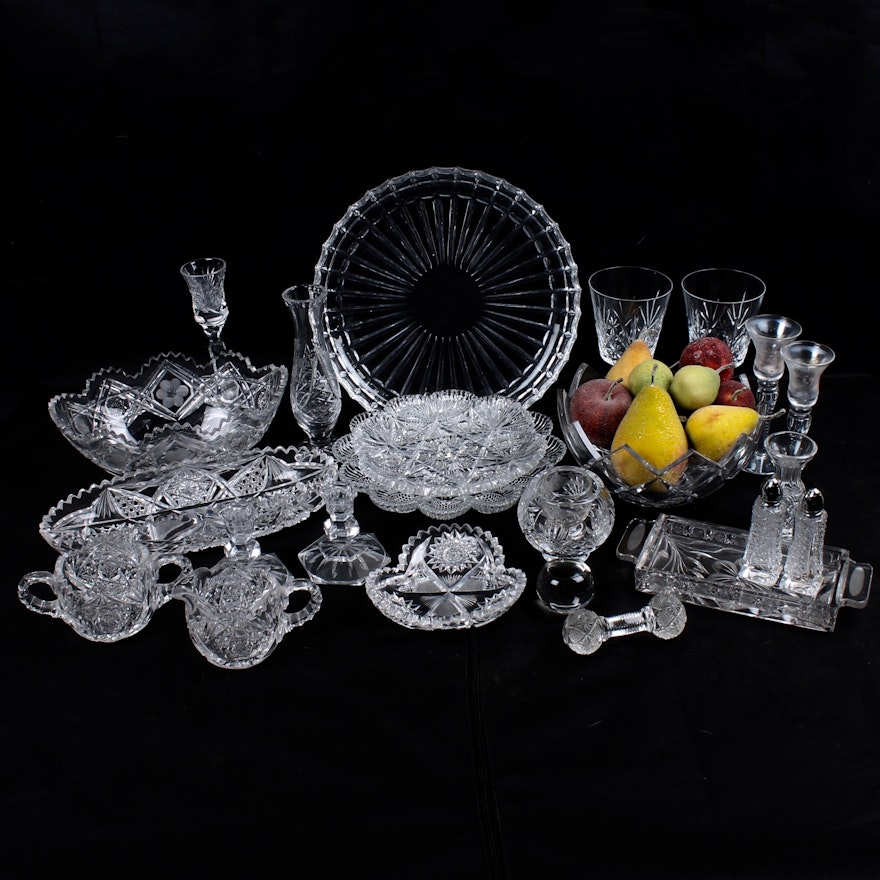 Vintage Cut and Etched Crystal Tableware