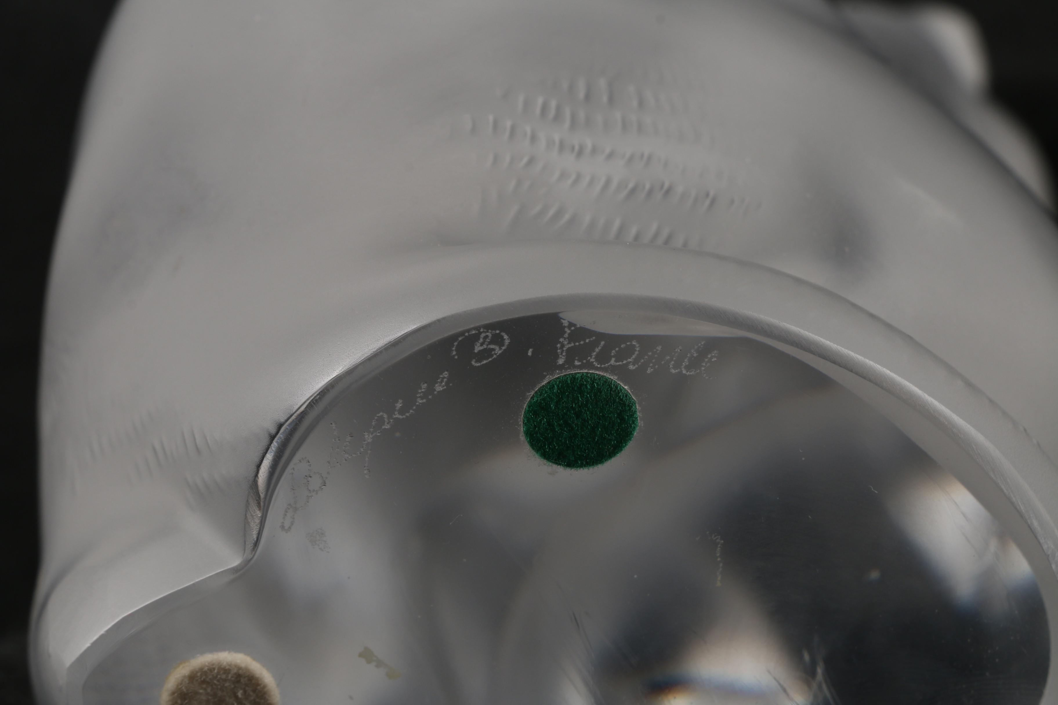 Vintage Lalique Frosted Crystal Cat Figurine