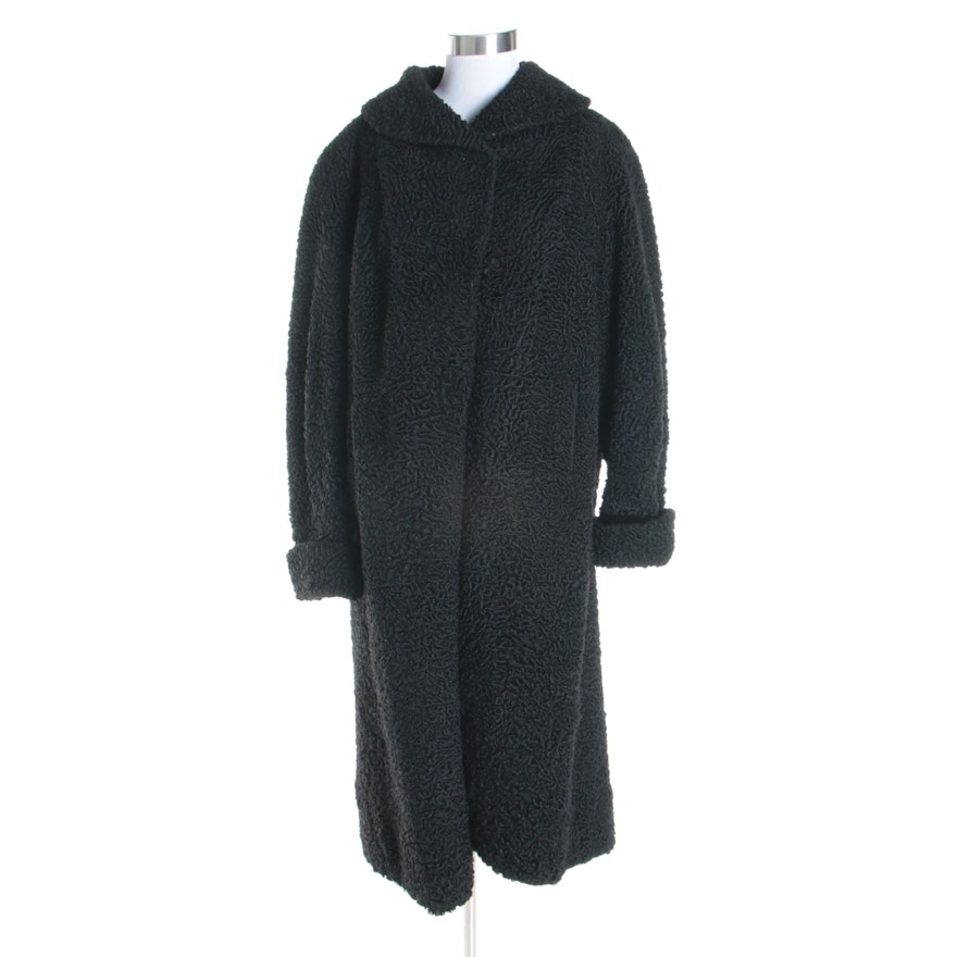 Women's Vintage Evans Black Persian Lamb Fur Coat