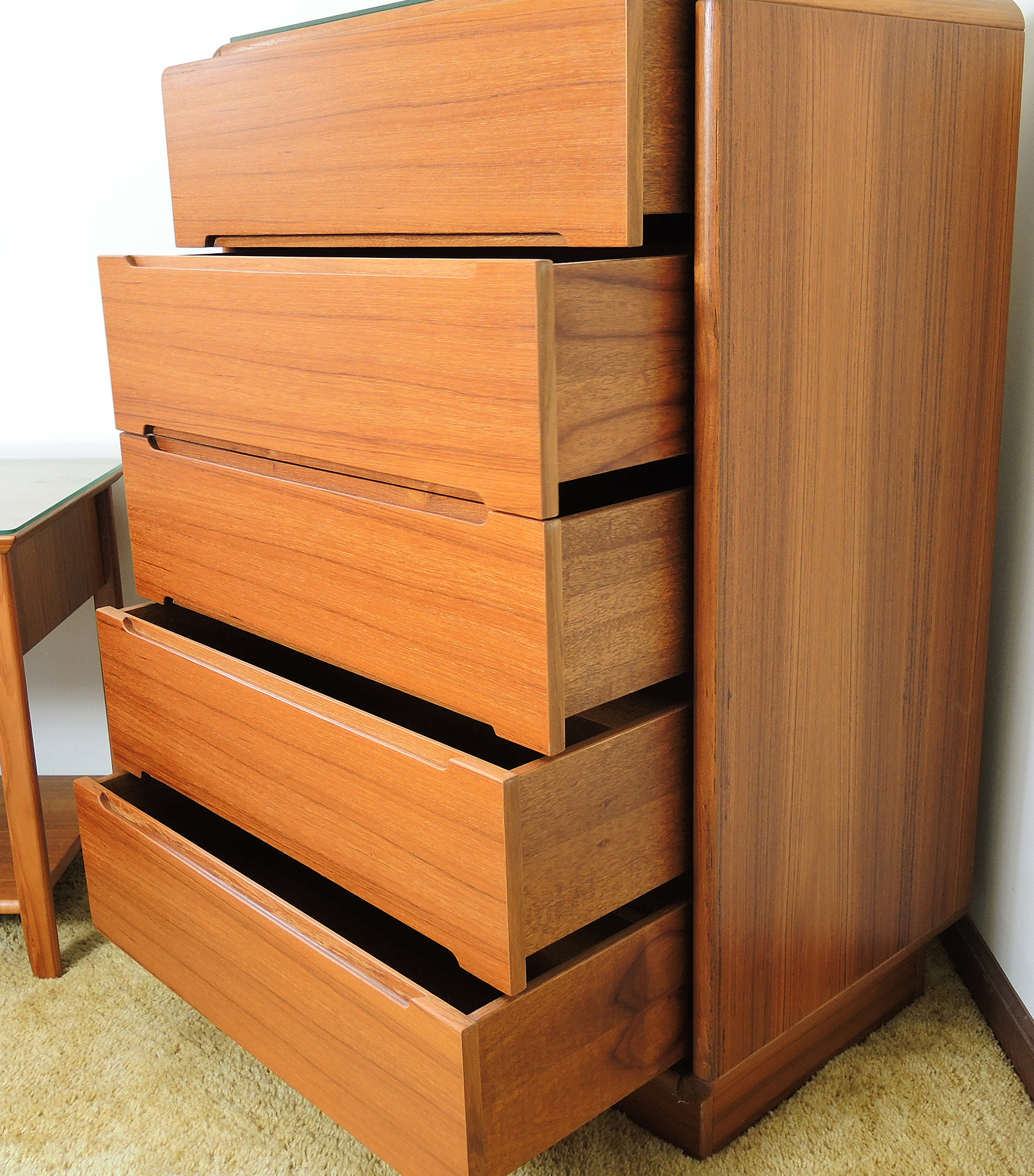 Danish Modern Style Otmar Teak Dresser and Nightstands